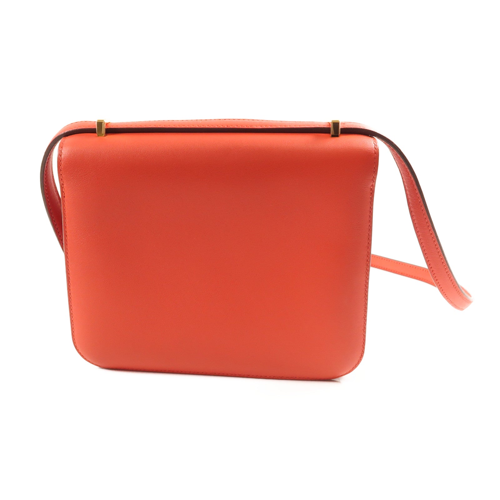 HERMES Swift皮革Constance Mini金扣肩背袋Rouge De Coeur