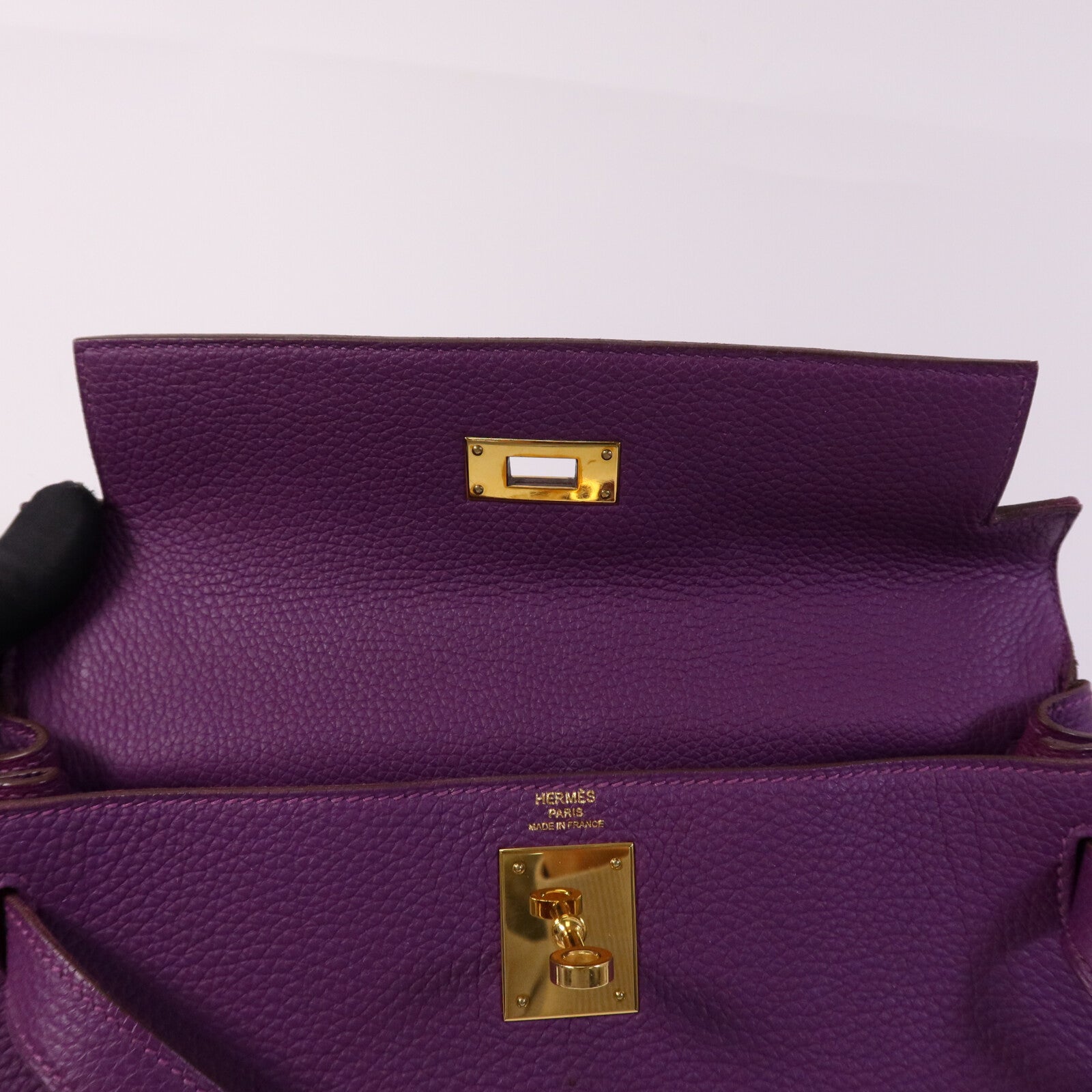 HERMES Togo皮革Kelly 28金扣手挽肩背兩用袋Anemone