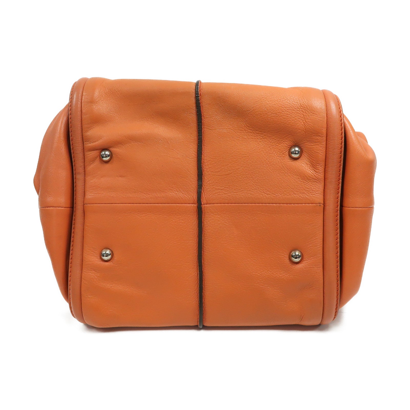 TOD'S (PRICE DOWN) SHW Hand Bag Calfskin Leather Orange