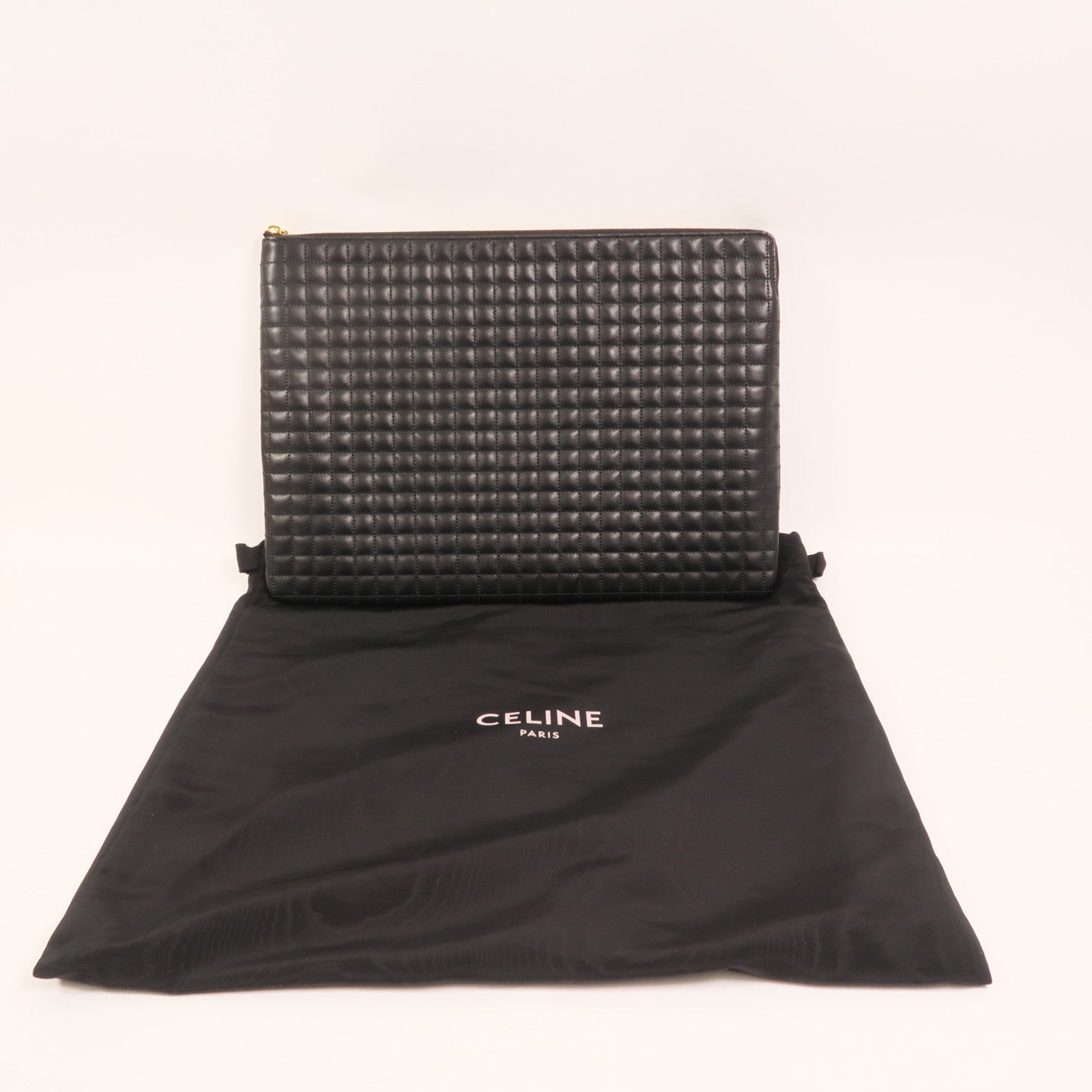 CELINE 牛皮皮革C charm Clutch Bag金扣手提包