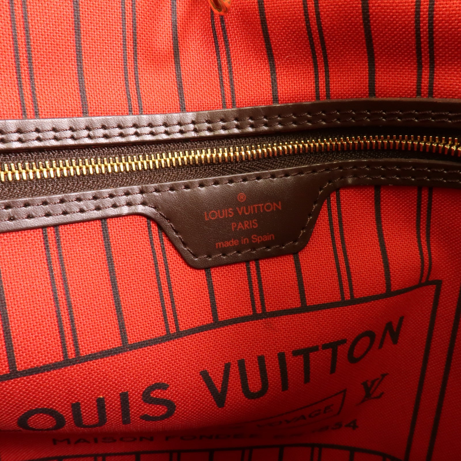 LOUIS VUITTON Damier Neverfull MM金扣手挽袋/肩背袋