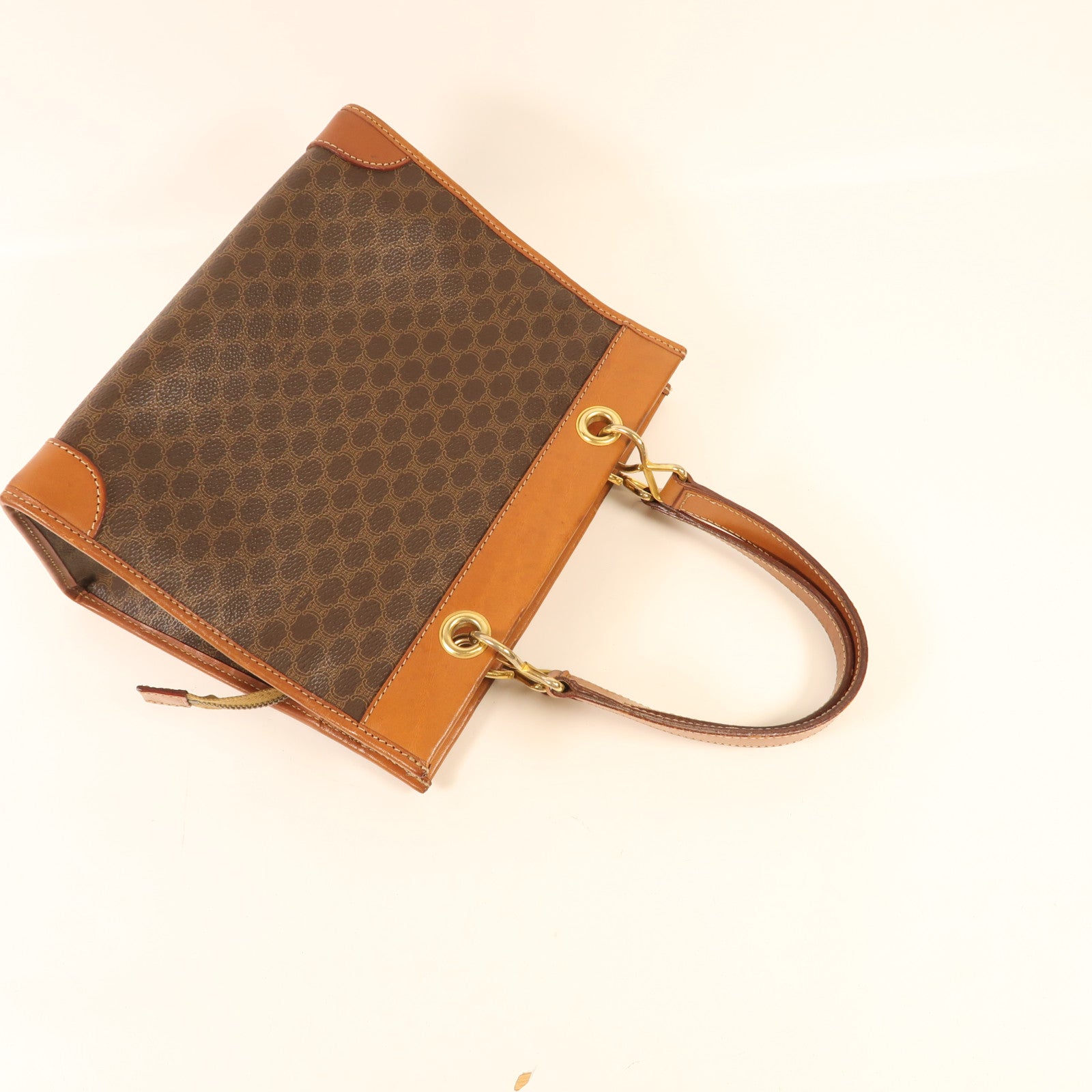 CELINE 塗屠帆布Vintage 2 Way Shoulder金扣手挽肩背兩用袋