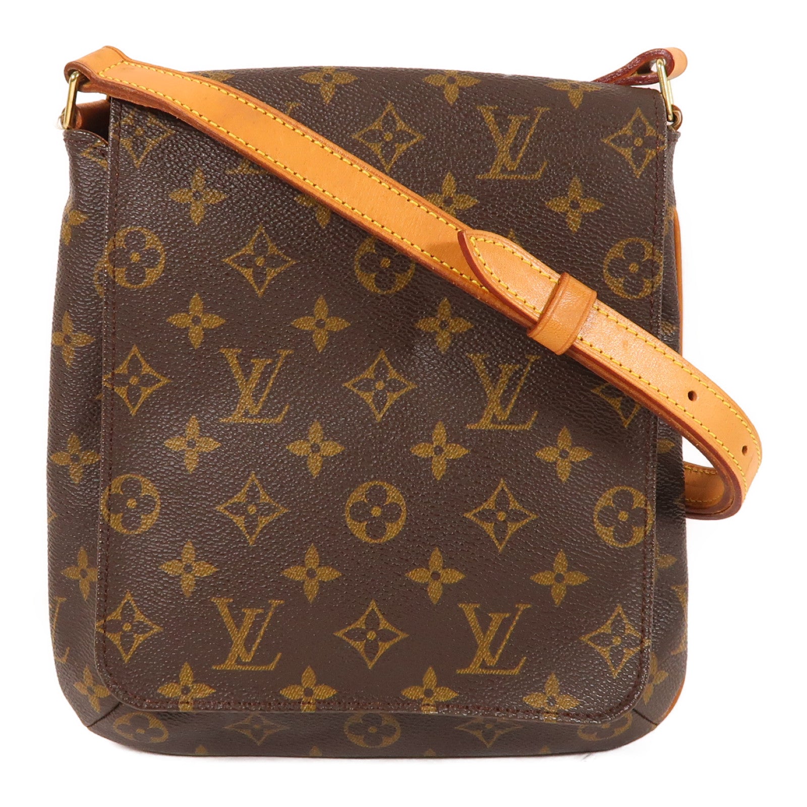 LOUIS VUITTON Monogram Musette Salsa金扣肩背袋棕色