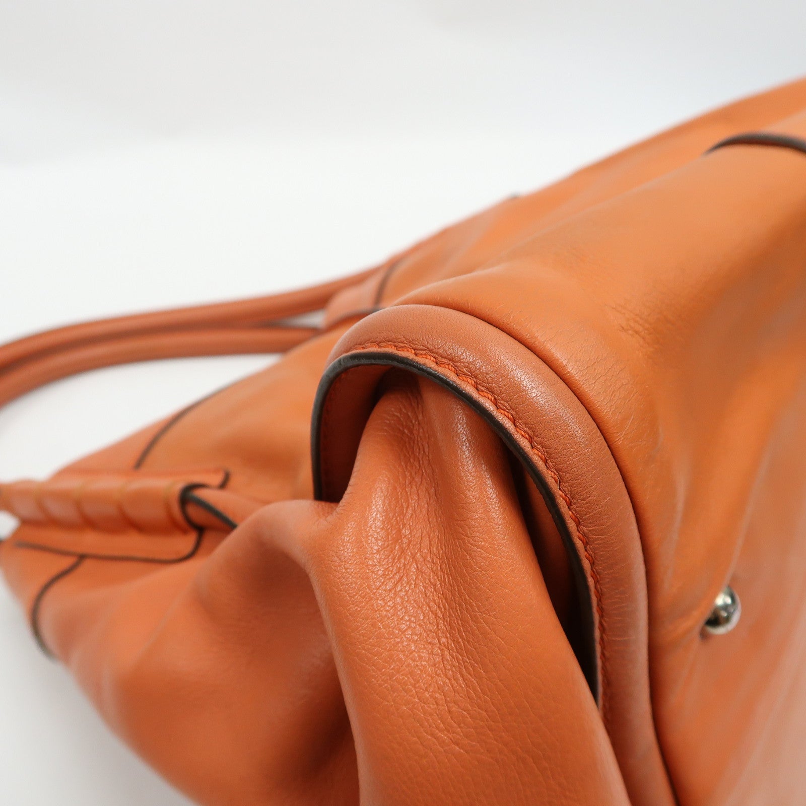 TOD'S (PRICE DOWN) SHW Hand Bag Calfskin Leather Orange