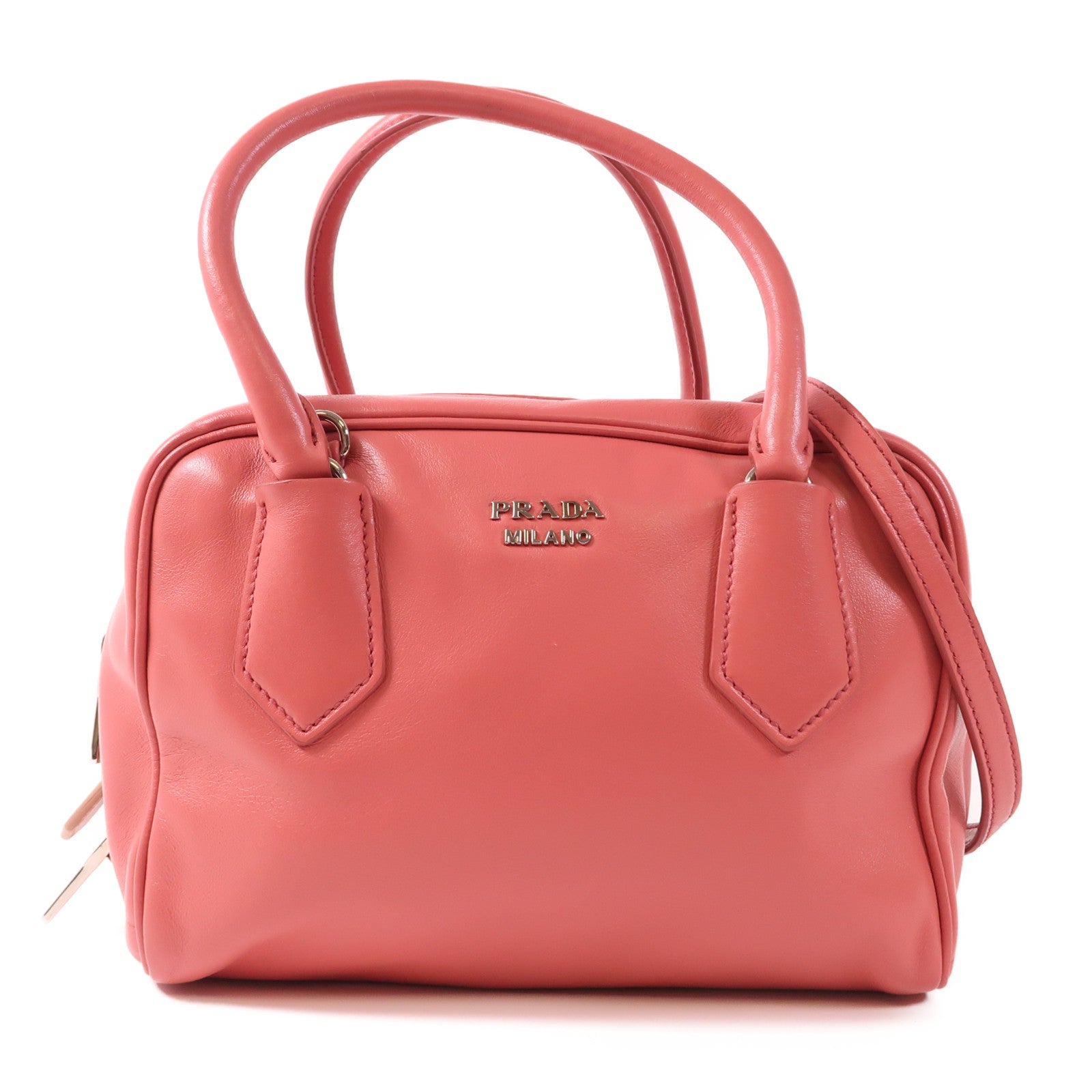 PRADA 牛皮皮革2 Way Shoulder銀扣手挽肩背兩用袋