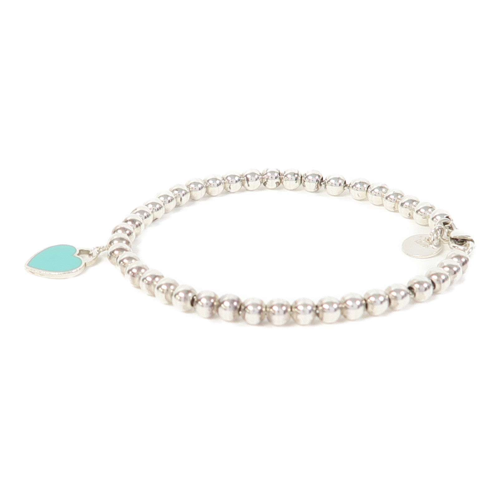 TIFFANY＆CO 925純銀Heart Tag Bead Bracelet手鏈
