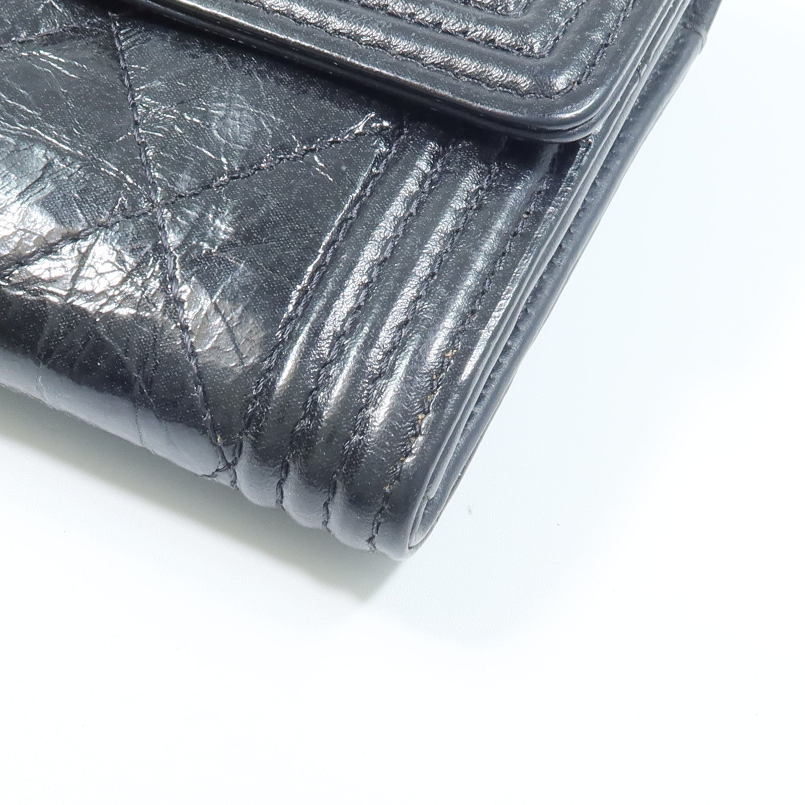 CHANEL 牛皮皮革Boy Long Wallet長錢包