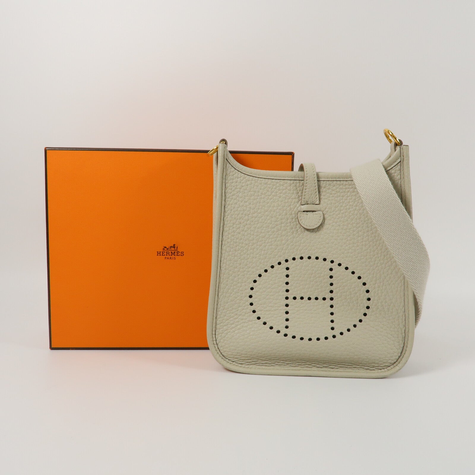 HERMES Clemence皮革Evelyne TPM肩背袋Beton