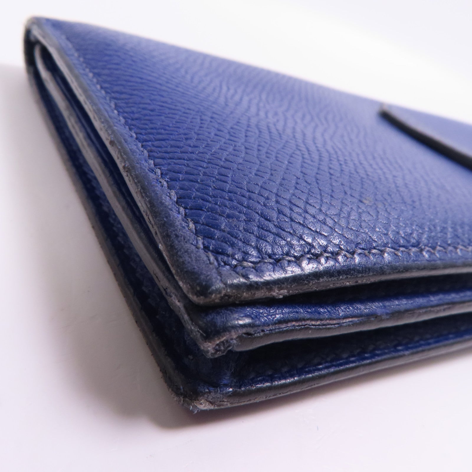 HERMES 【激減優惠】Epsom皮革Bearn Long Wallet銀扣長錢包Bleu Electrique