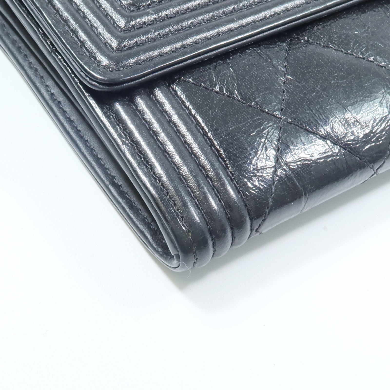 CHANEL 牛皮皮革Boy Long Wallet長錢包