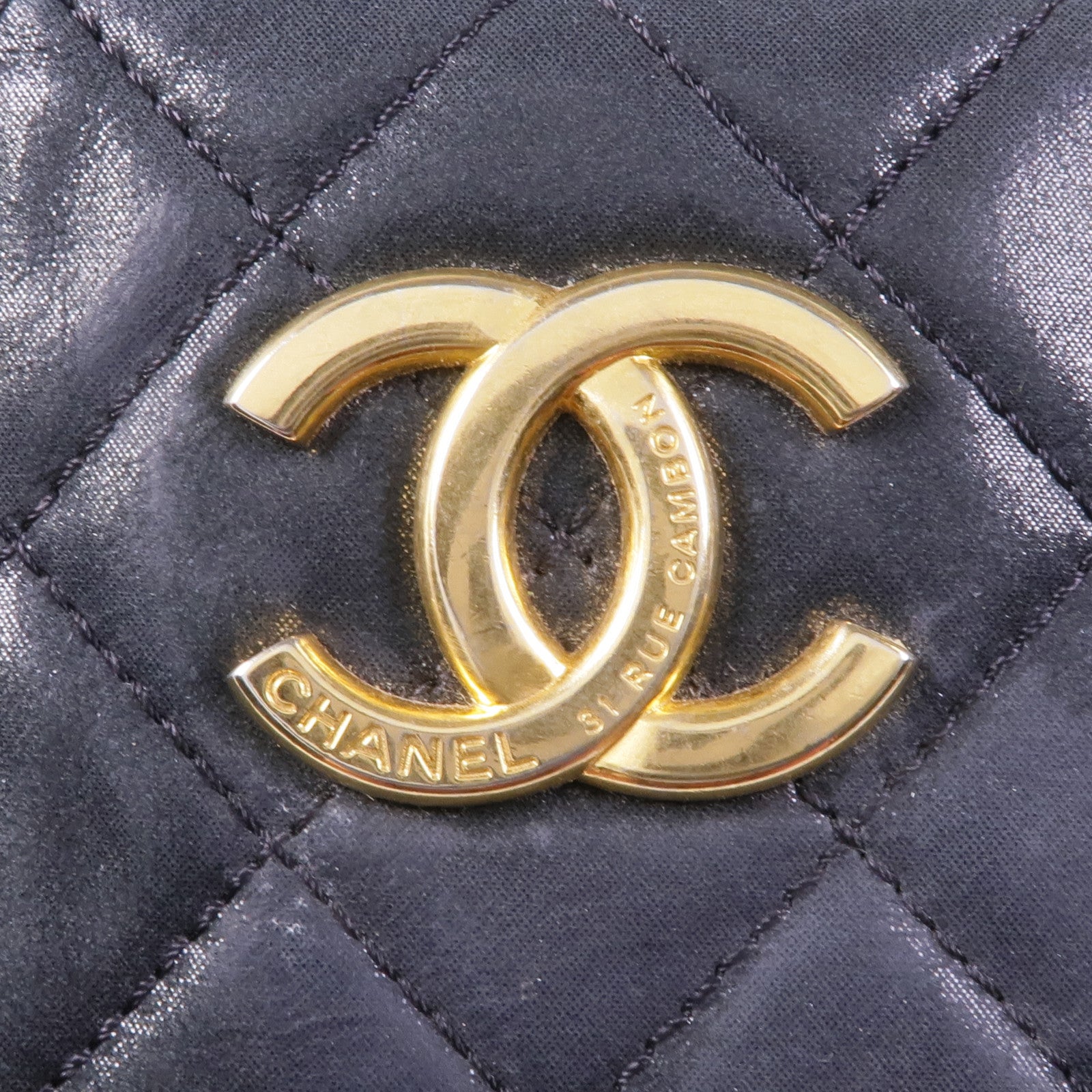 CHANEL 牛皮皮革Chain Shoulder/Tote金扣鏈帶肩背袋/手挽袋