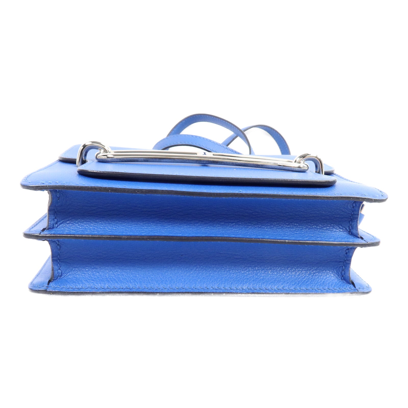 HERMES Evercolor皮革Mini Roulis肩背袋Bleu Hydra