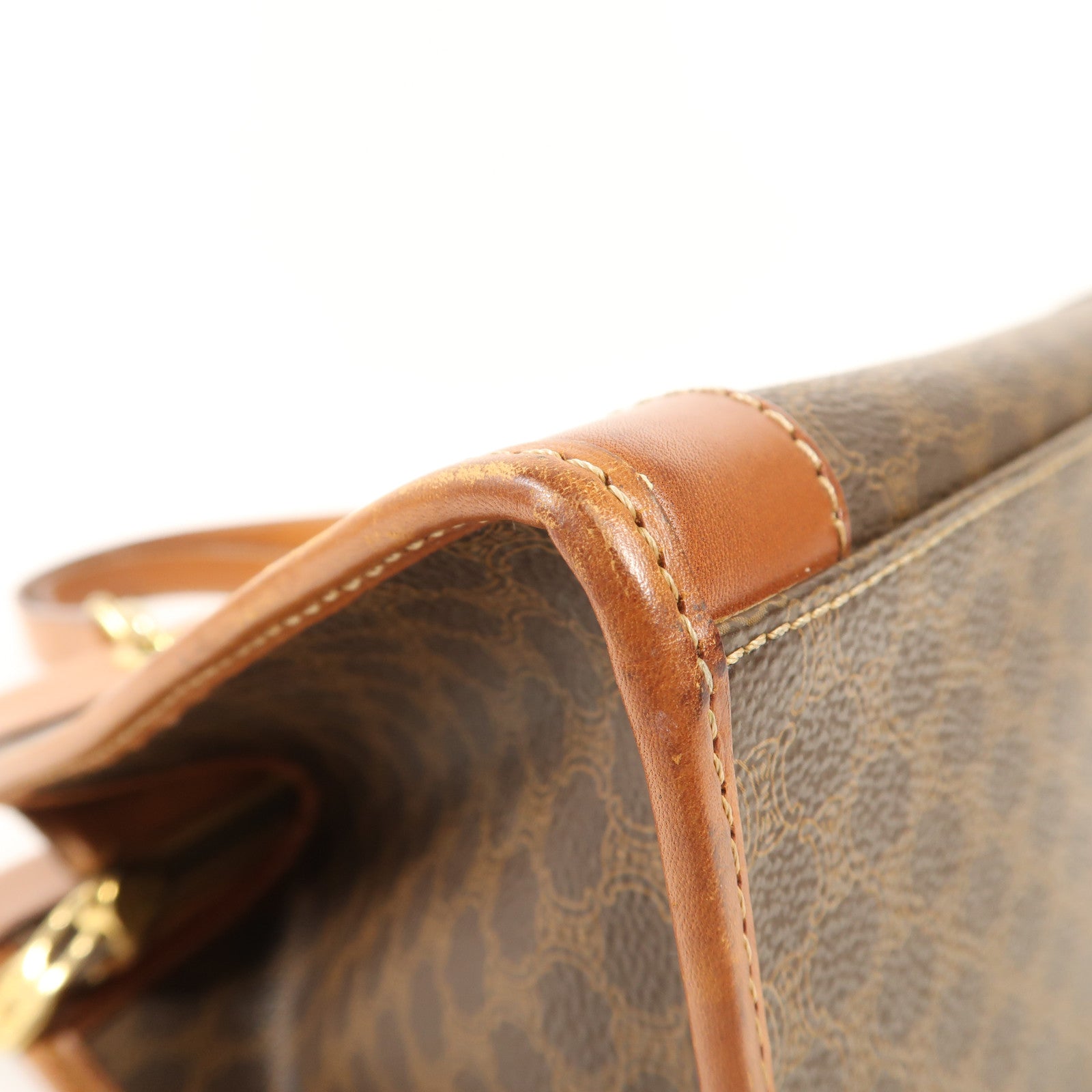 CELINE 塗屠帆布Vintage 2 Way Shoulder金扣手挽肩背兩用袋