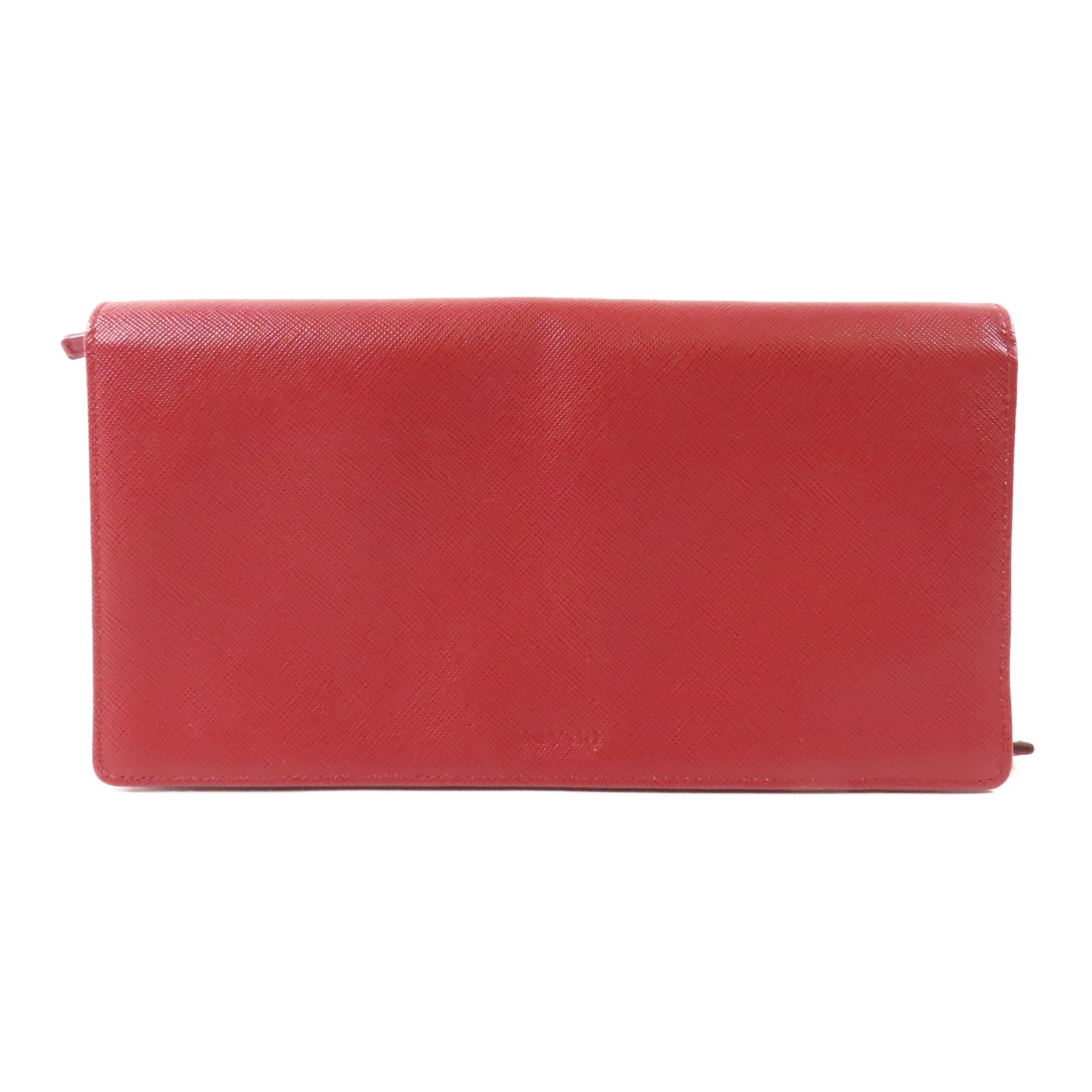 PRADA 【激減優惠】牛皮皮革Long Bifold Wallet銀扣長錢包