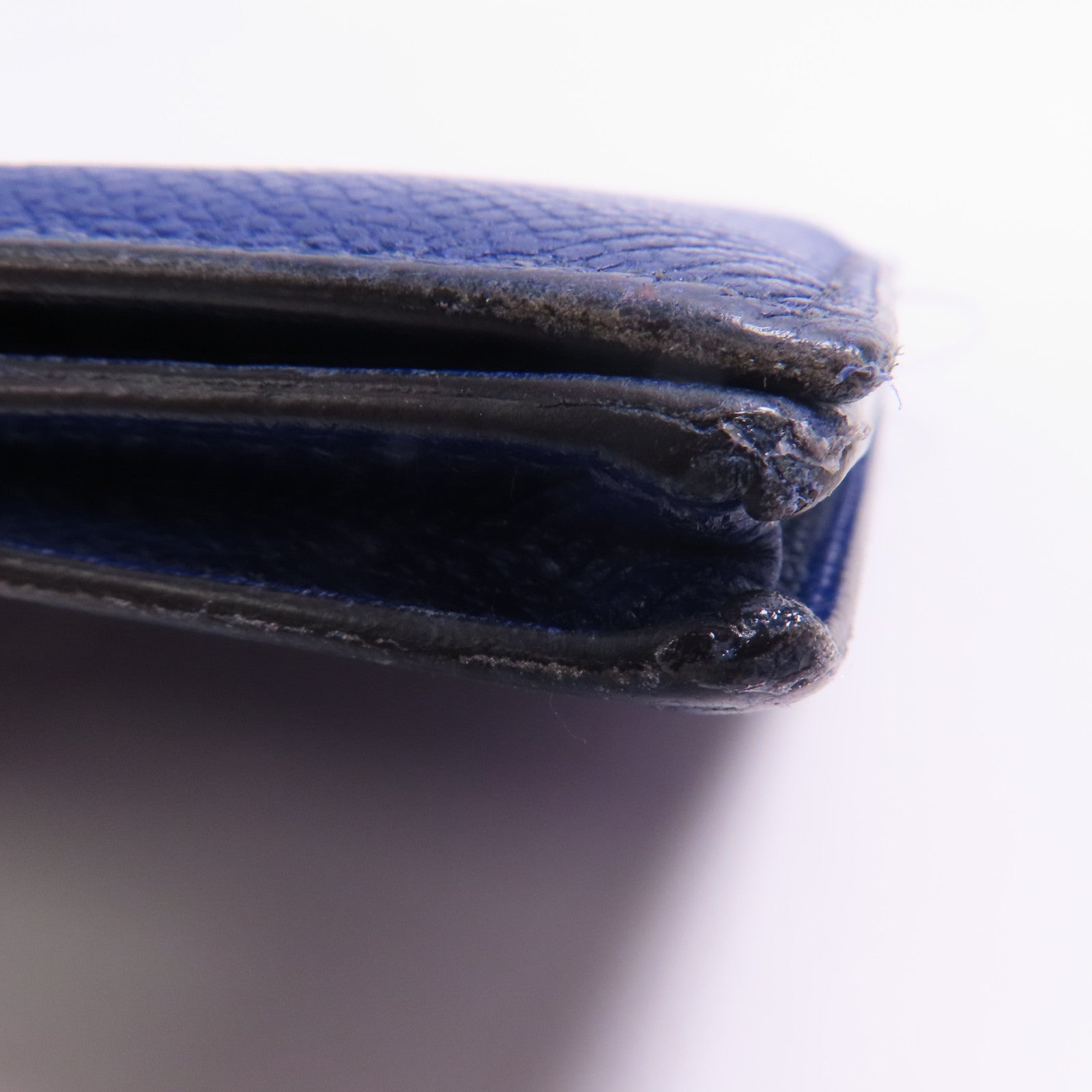 HERMES Epsom皮革Bearn Long Wallet銀扣長錢包Bleu Electrique