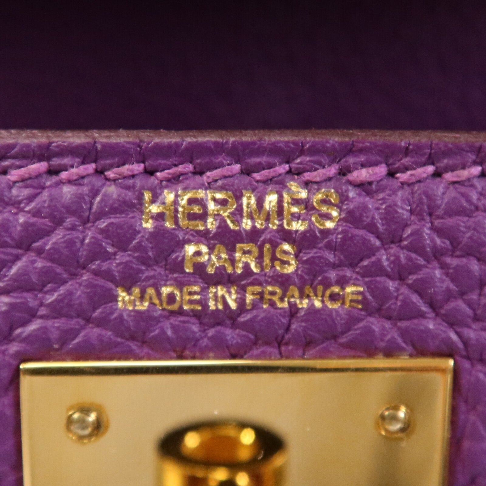 HERMES Togo皮革Kelly 28金扣手挽肩背兩用袋Anemone