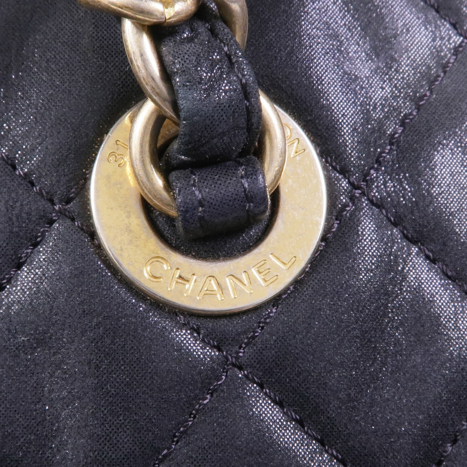 CHANEL 牛皮皮革Chain Shoulder/Tote金扣鏈帶肩背袋/手挽袋