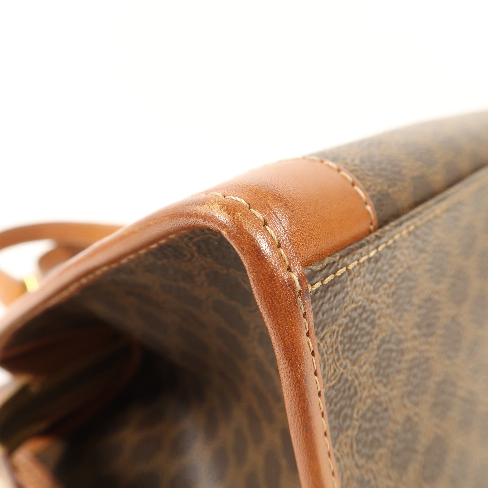 CELINE 塗屠帆布Vintage 2 Way Shoulder金扣手挽肩背兩用袋
