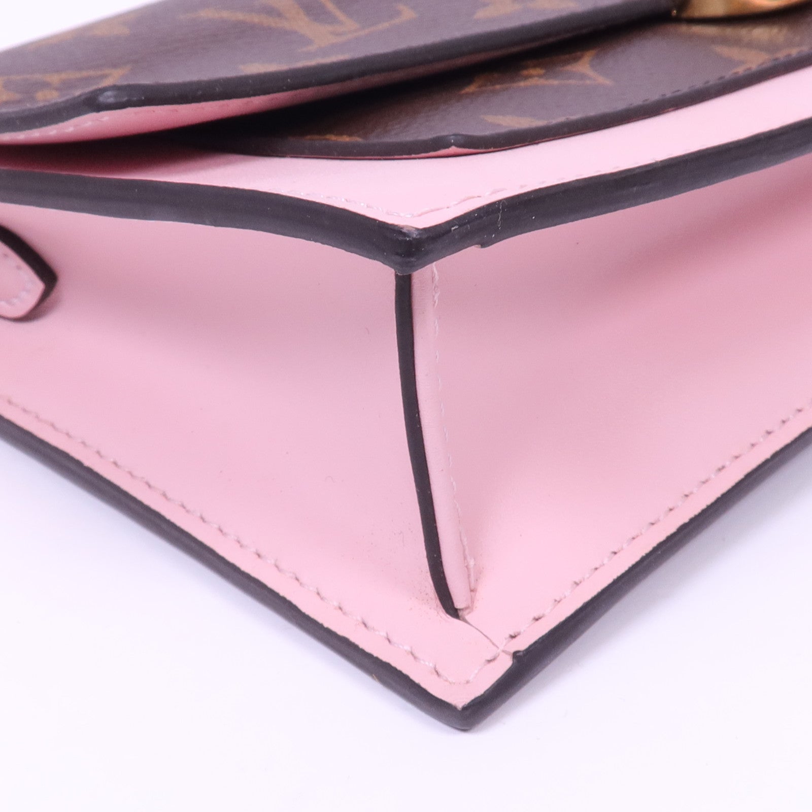 LOUIS VUITTON Monogram Flore Chain Wallet金扣鏈帶肩背袋