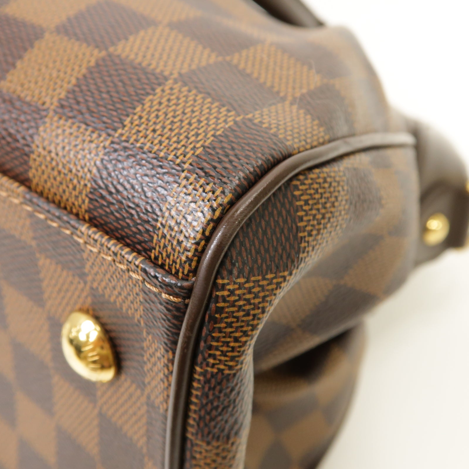 LOUIS VUITTON 【激減優惠】Damier Trevi PM金扣手挽肩背兩用袋棕色