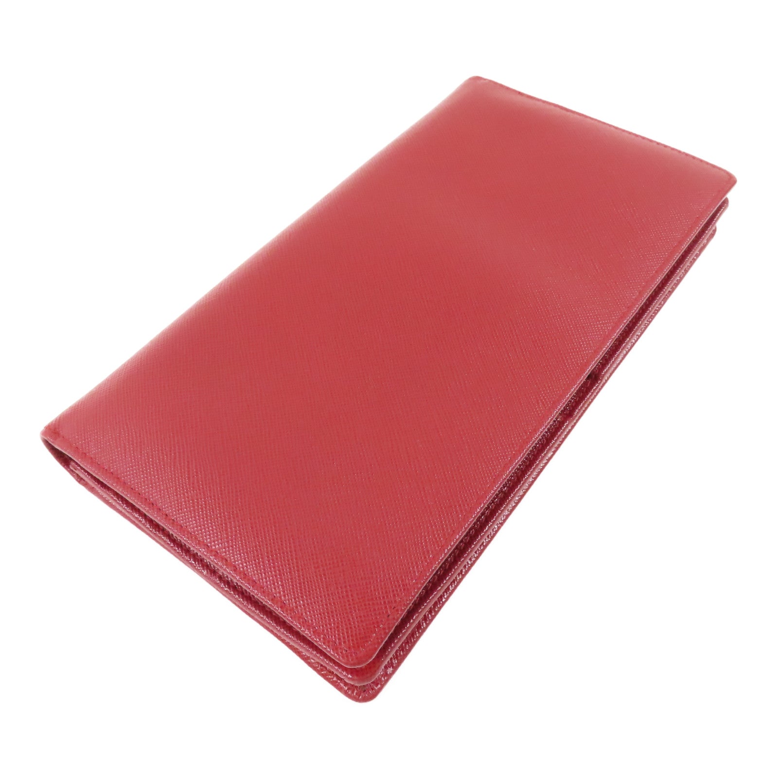 PRADA 【激減優惠】牛皮皮革Long Bifold Wallet銀扣長錢包