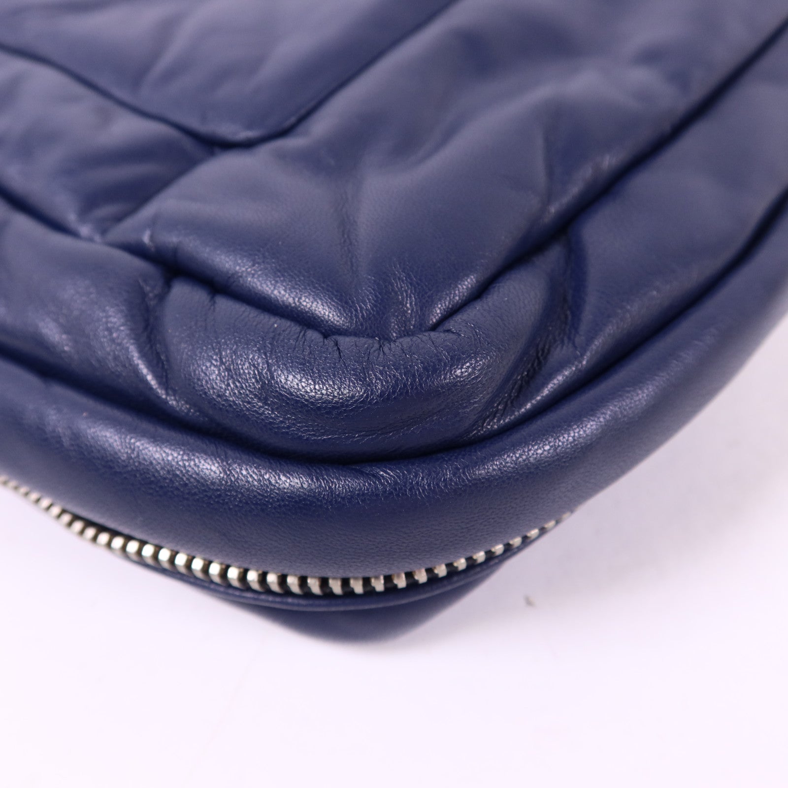 PRADA 羊皮皮革Chain Shoulder Bag銀扣鏈帶肩背袋