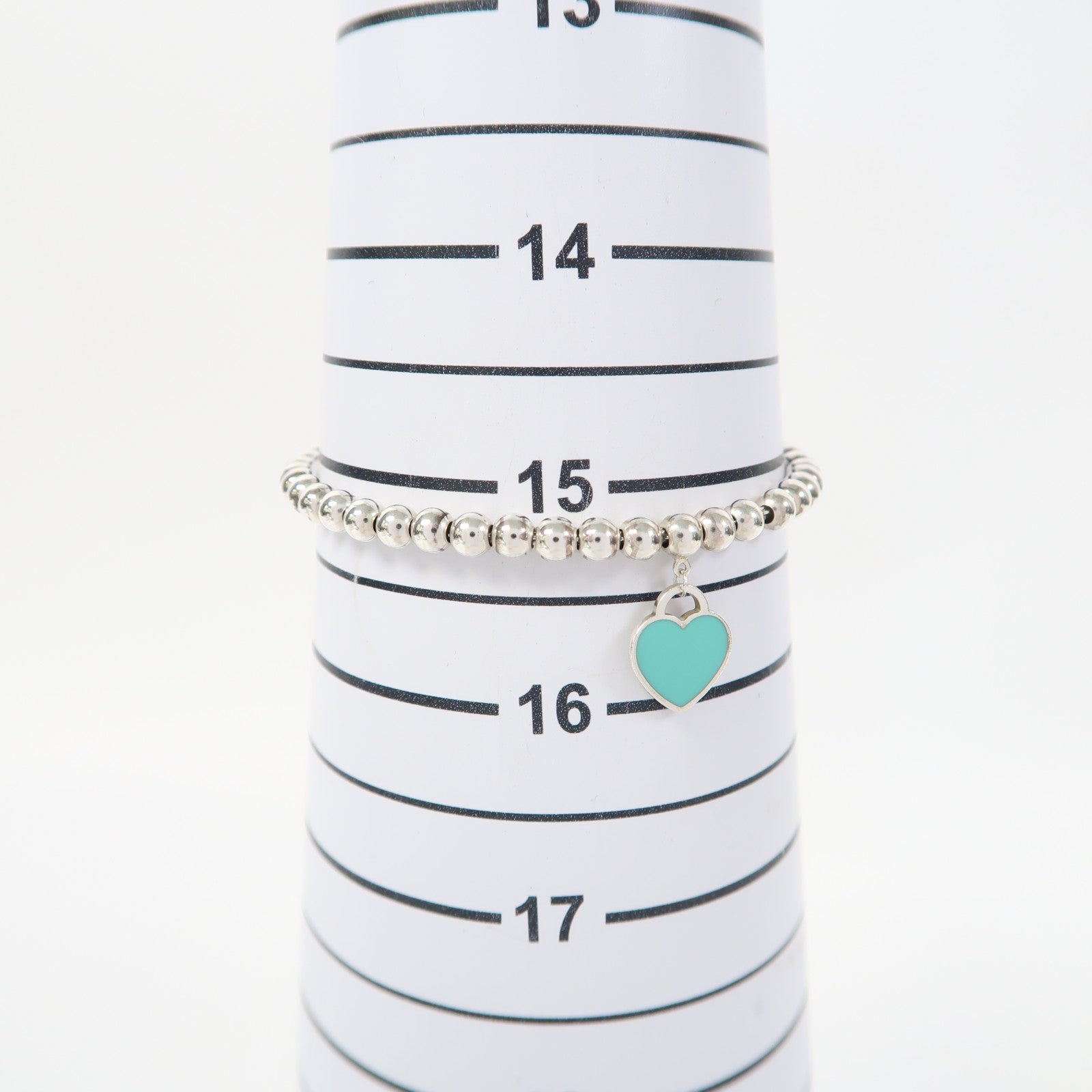 TIFFANY＆CO 925純銀Heart Tag Bead Bracelet手鏈