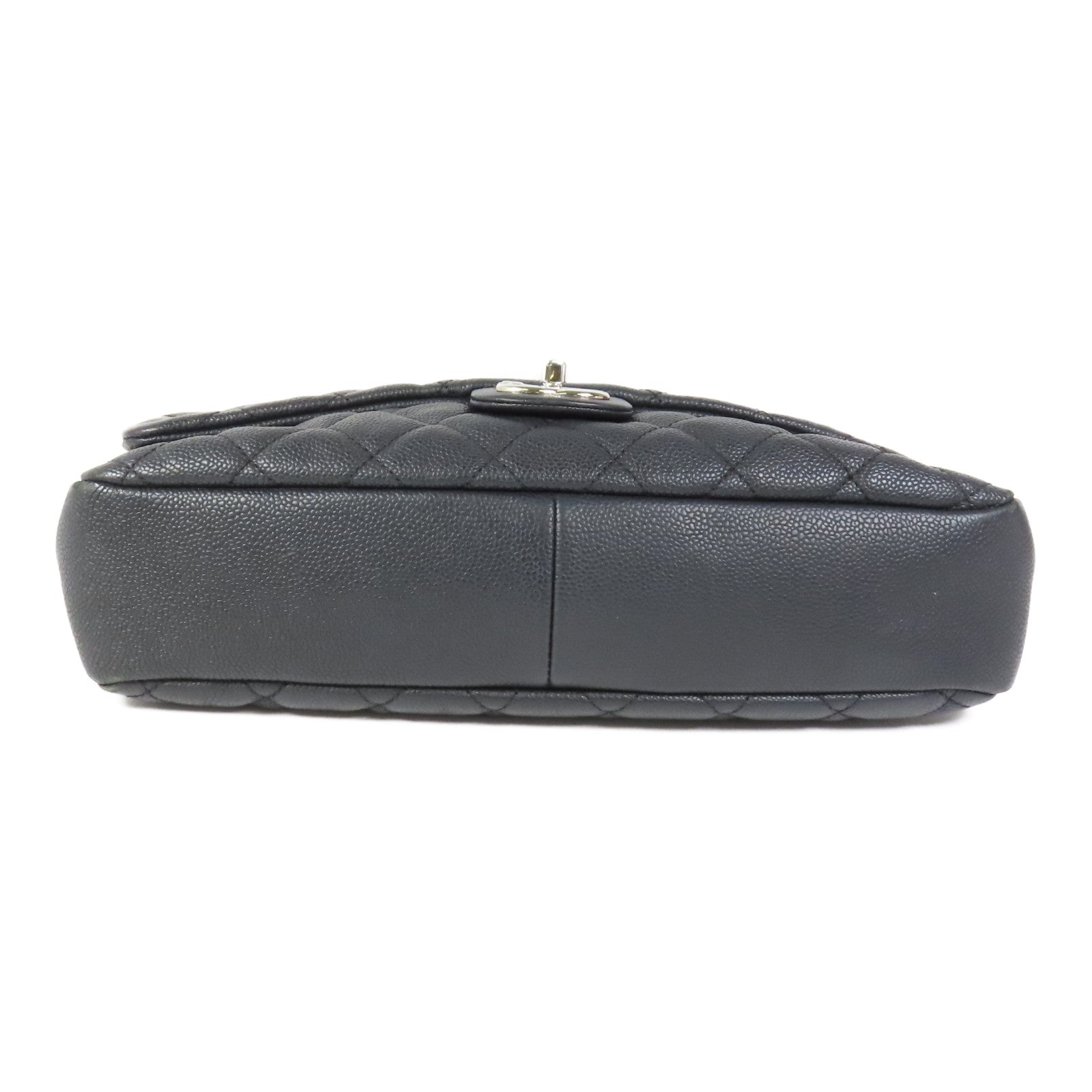 CHANEL 牛皮皮革Flap Bag銀扣鏈帶肩背袋