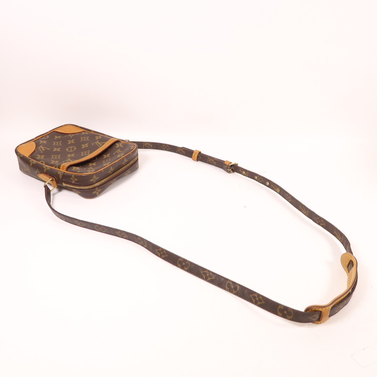 LOUIS VUITTON Monogram Danube金扣肩背袋棕色