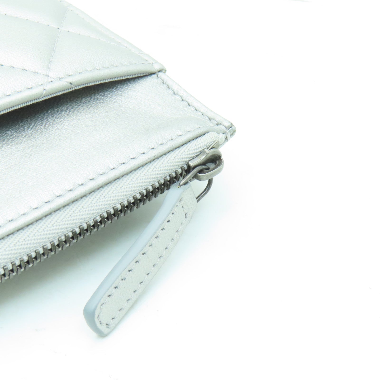 CHANEL **【激減優惠】菱格羊皮皮革Chain Shoulder Bag銀扣鏈帶肩背袋銀色