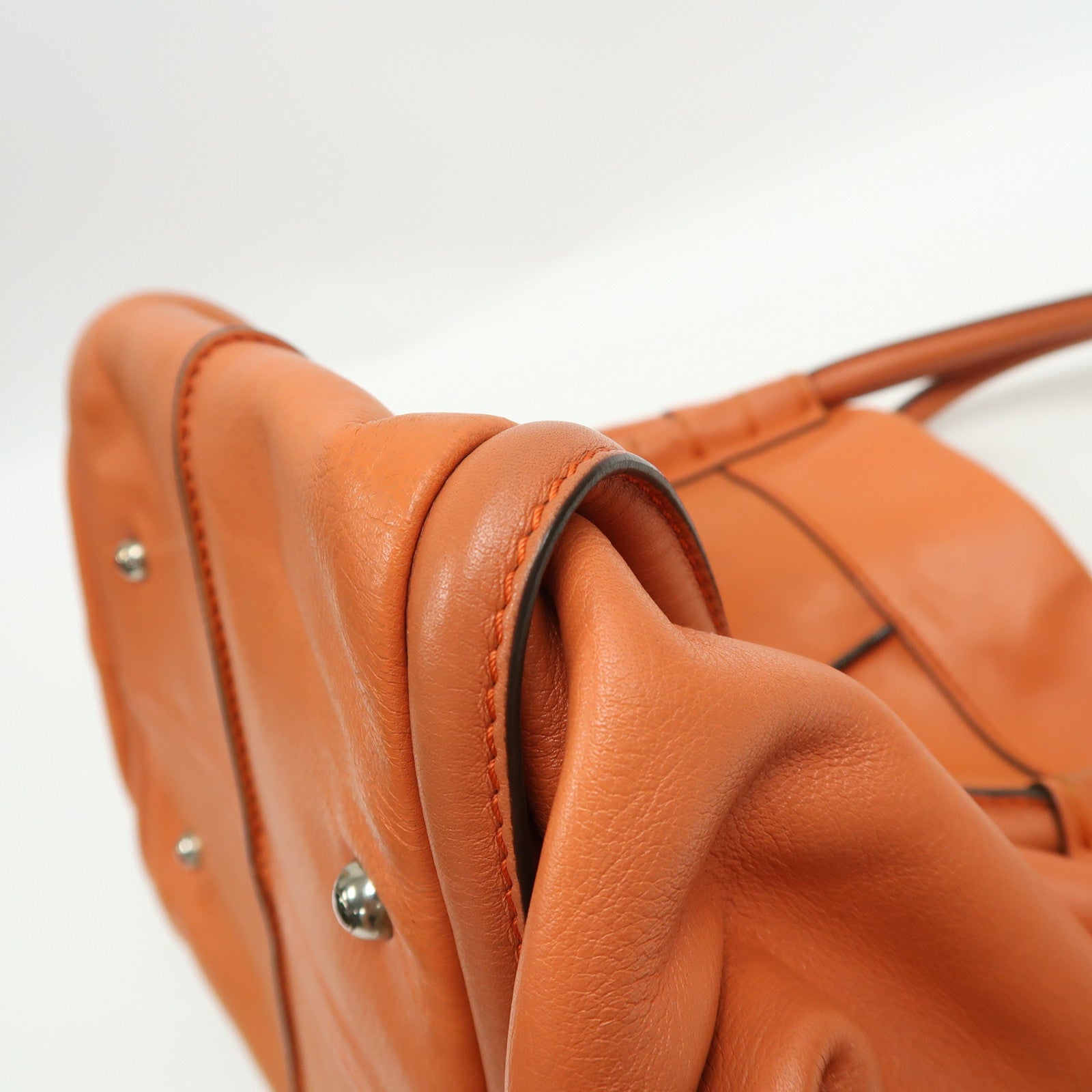 TOD'S (PRICE DOWN) SHW Hand Bag Calfskin Leather Orange