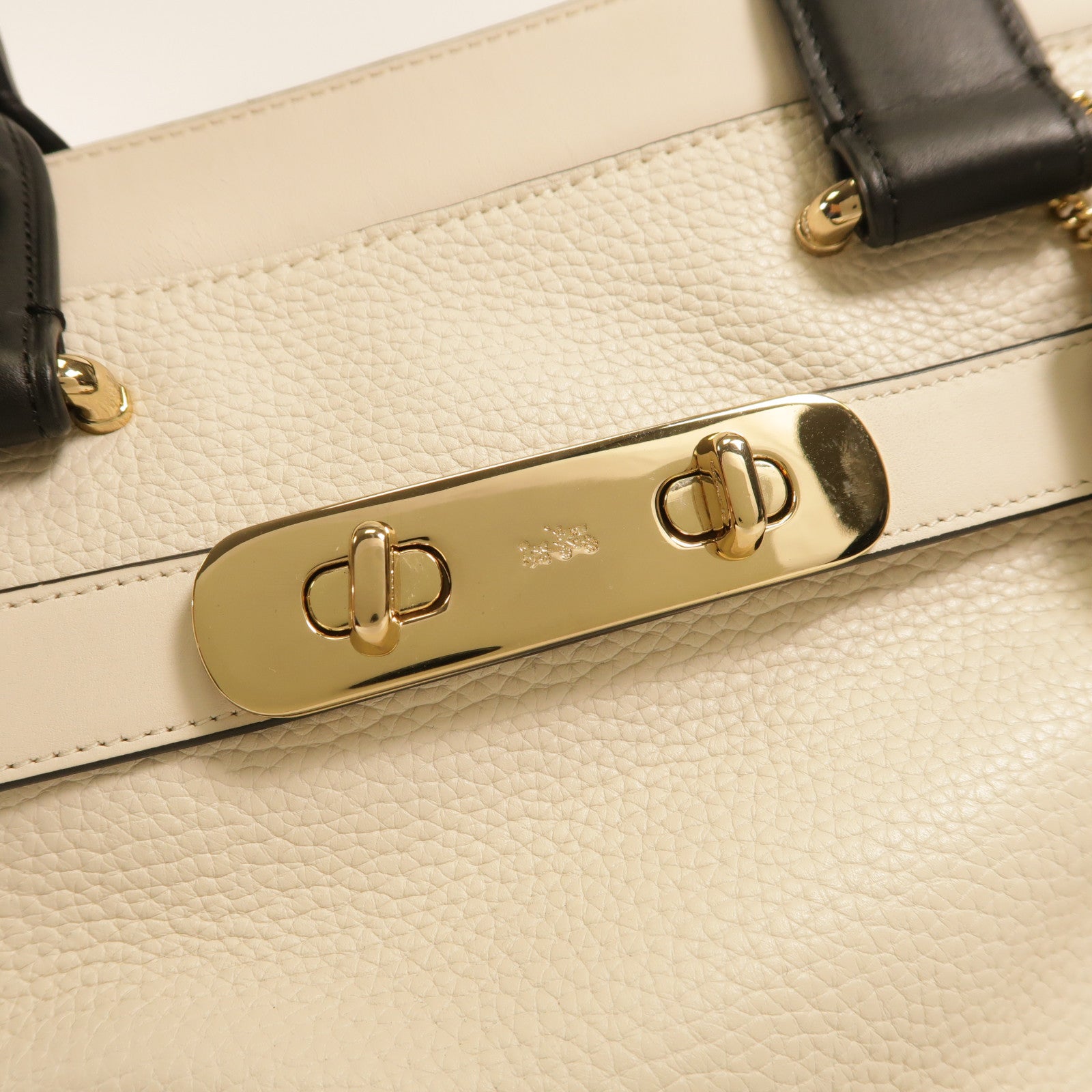 COACH 牛皮皮革Shoulder Bag金扣手挽肩背兩用袋