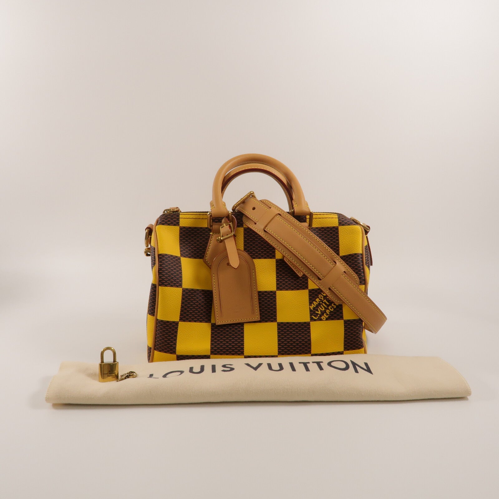 LOUIS VUITTON Damier Pop Speedy Bandouliere 25 Damier Pop手挽肩背兩用袋