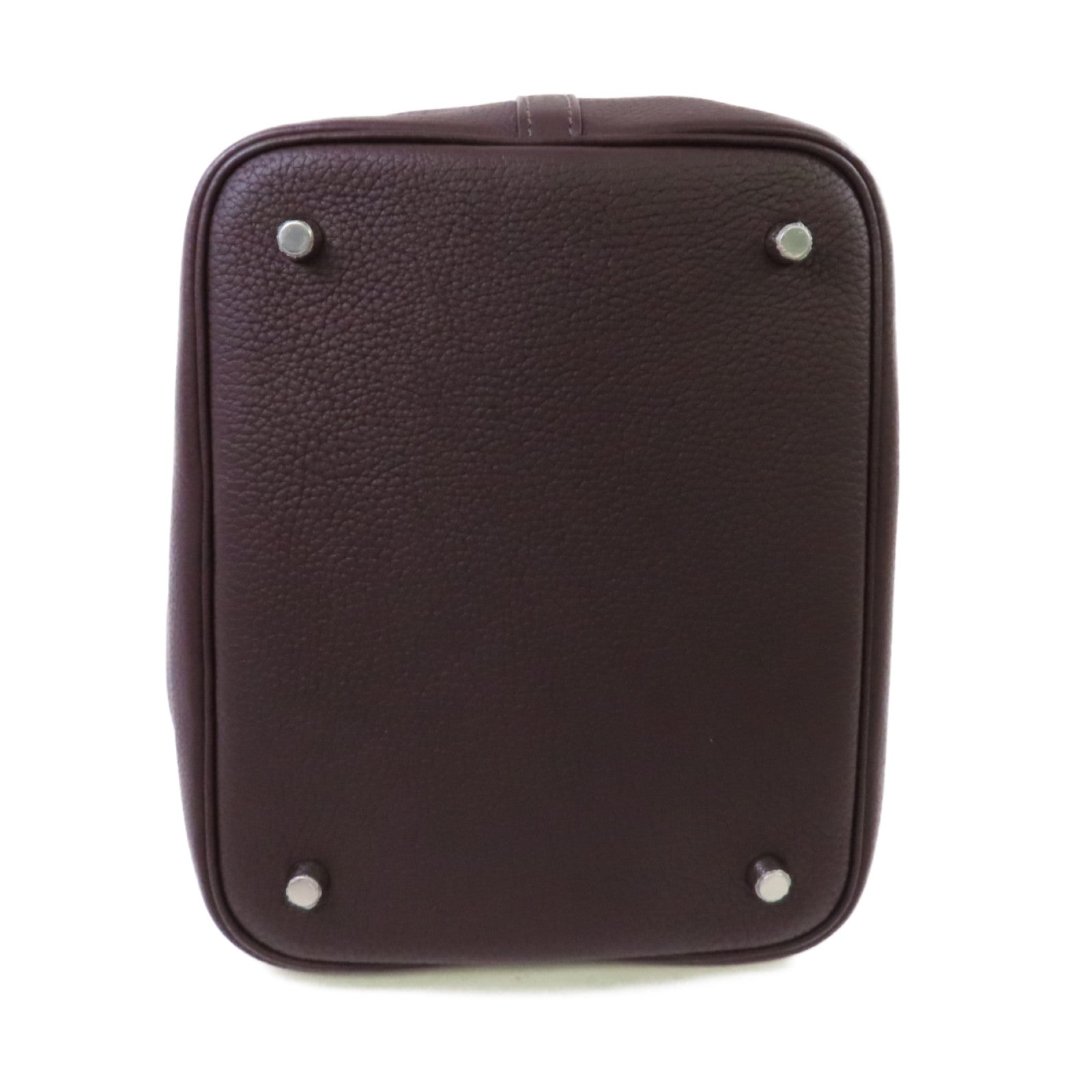 HERMES Clemence皮革Picotin MM Tote Bag銀扣手挽袋Rouge Sellier/馬鞍紅色