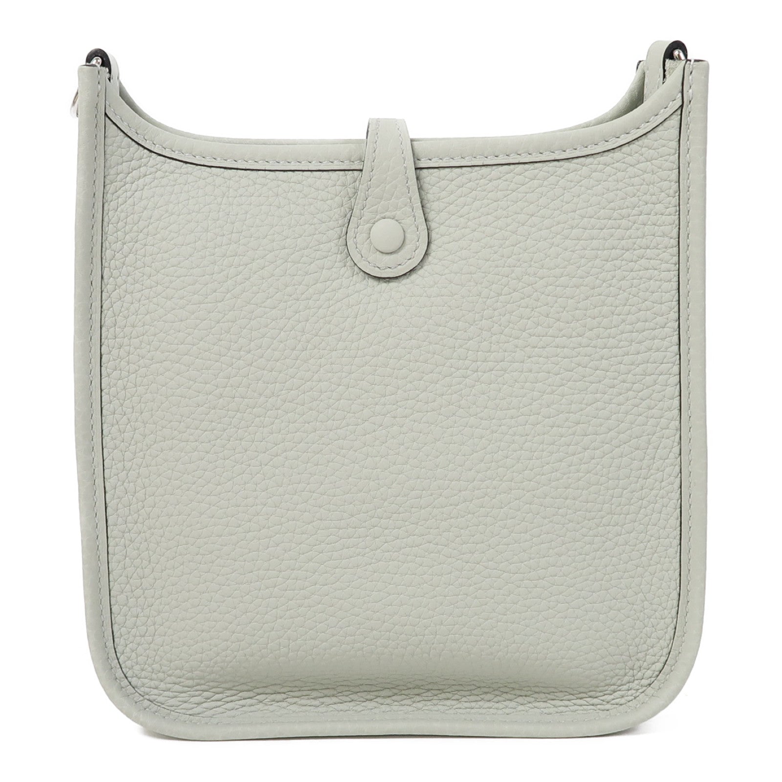HERMES Clemence皮革Evelyne TPM銀扣肩背袋灰色