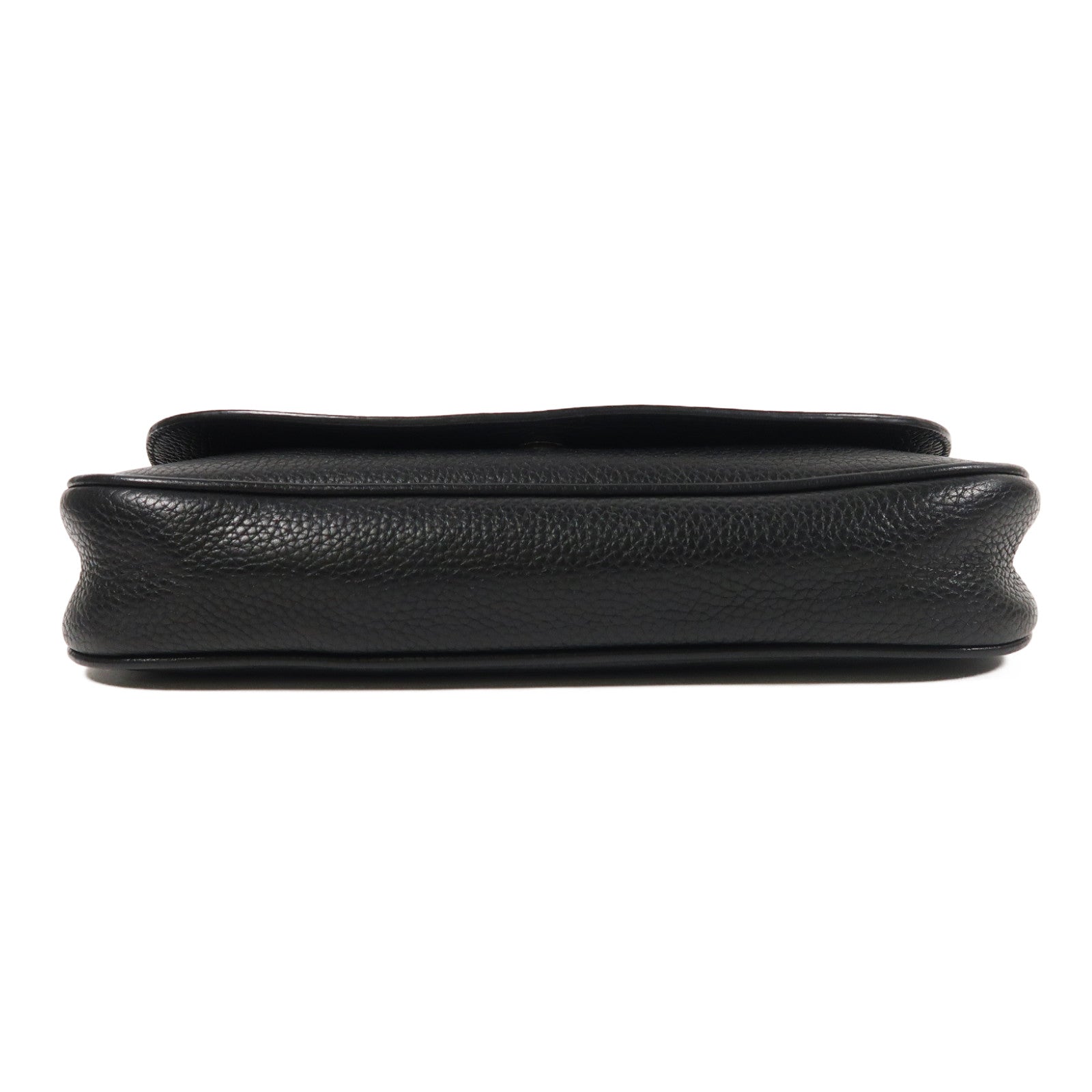 GUCCI 牛皮皮革Shoulder Bag銀扣鏈帶肩背袋黑色
