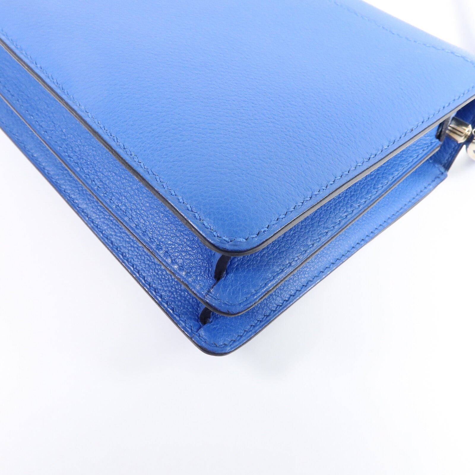 HERMES Evercolor皮革Mini Roulis肩背袋Bleu Hydra