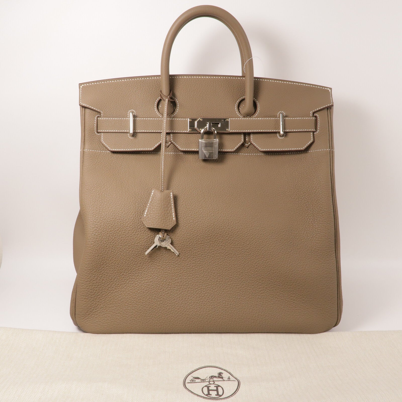 HERMES Togo皮革Haut A Courroies 40手挽袋Etoupe