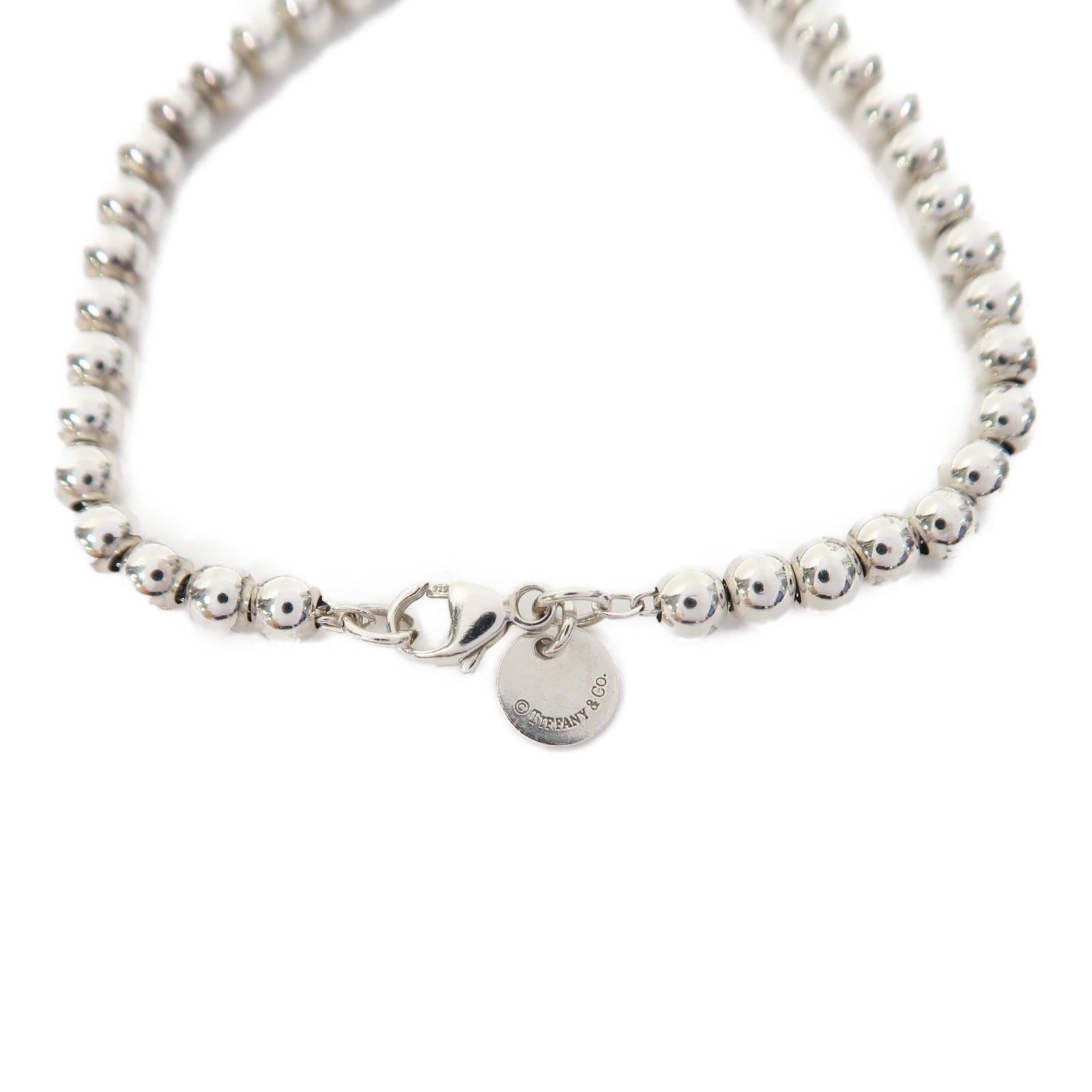 TIFFANY＆CO 925純銀Heart Tag Bead Bracelet手鏈
