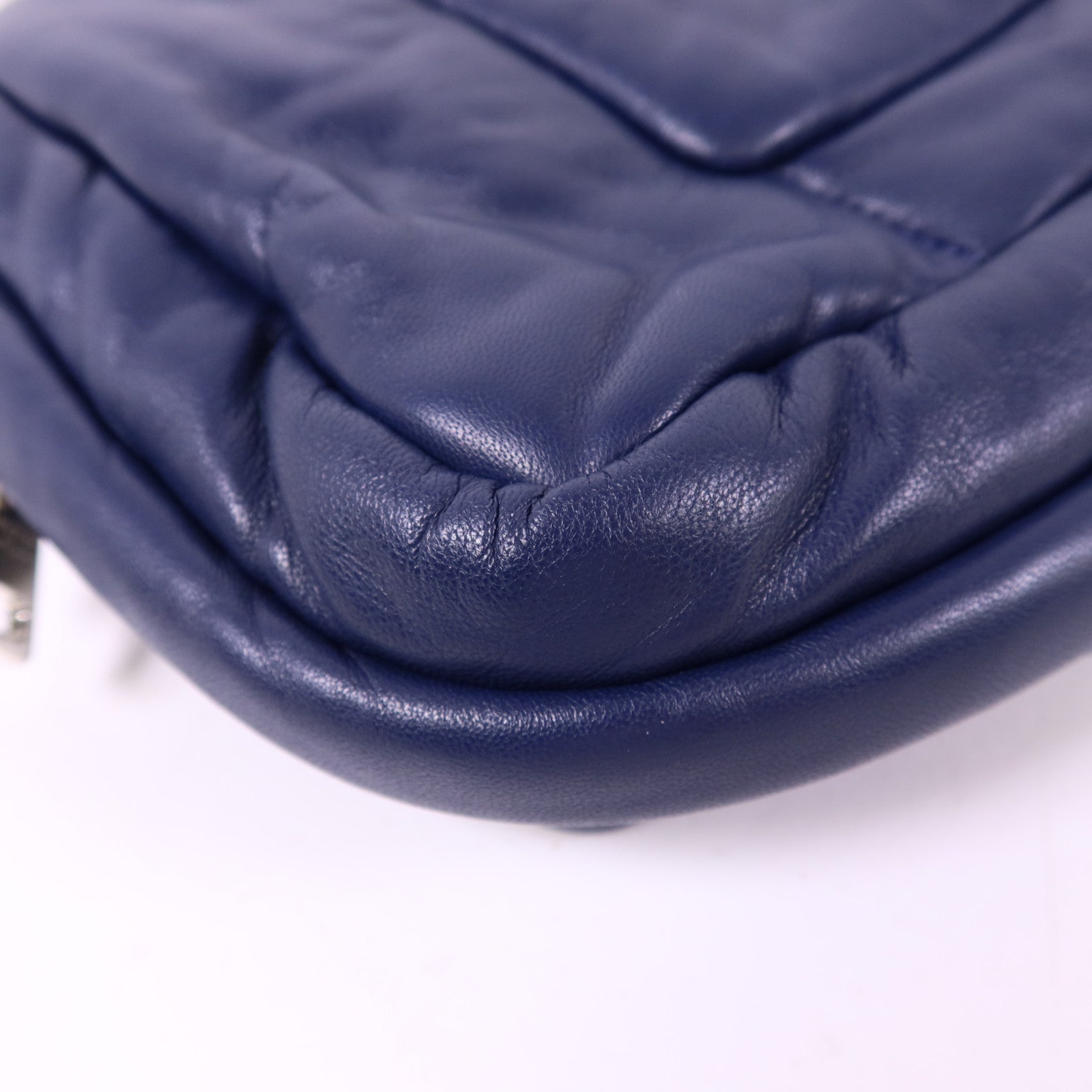 PRADA 羊皮皮革Chain Shoulder Bag銀扣鏈帶肩背袋