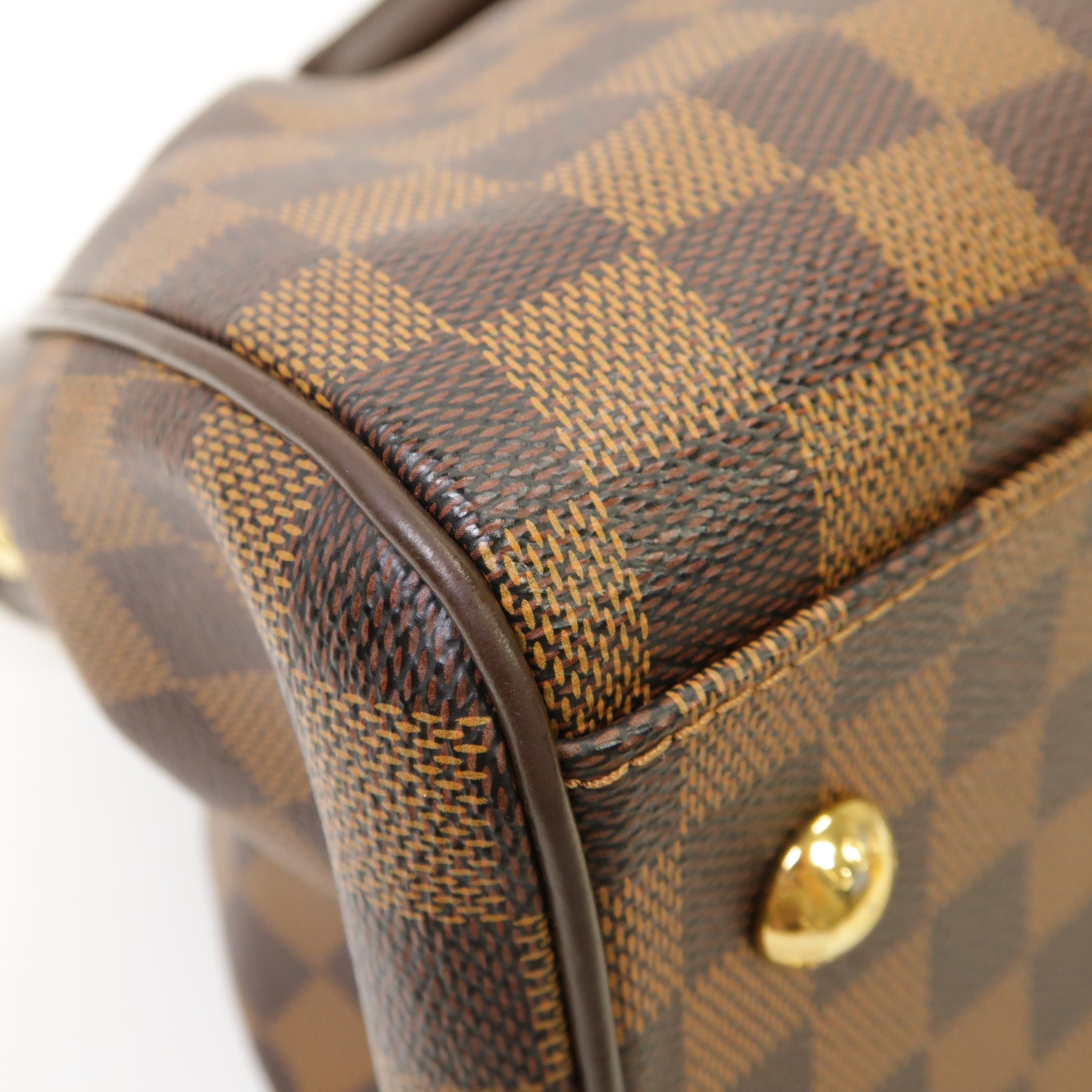 LOUIS VUITTON 【激減優惠】Damier Trevi PM金扣手挽肩背兩用袋棕色