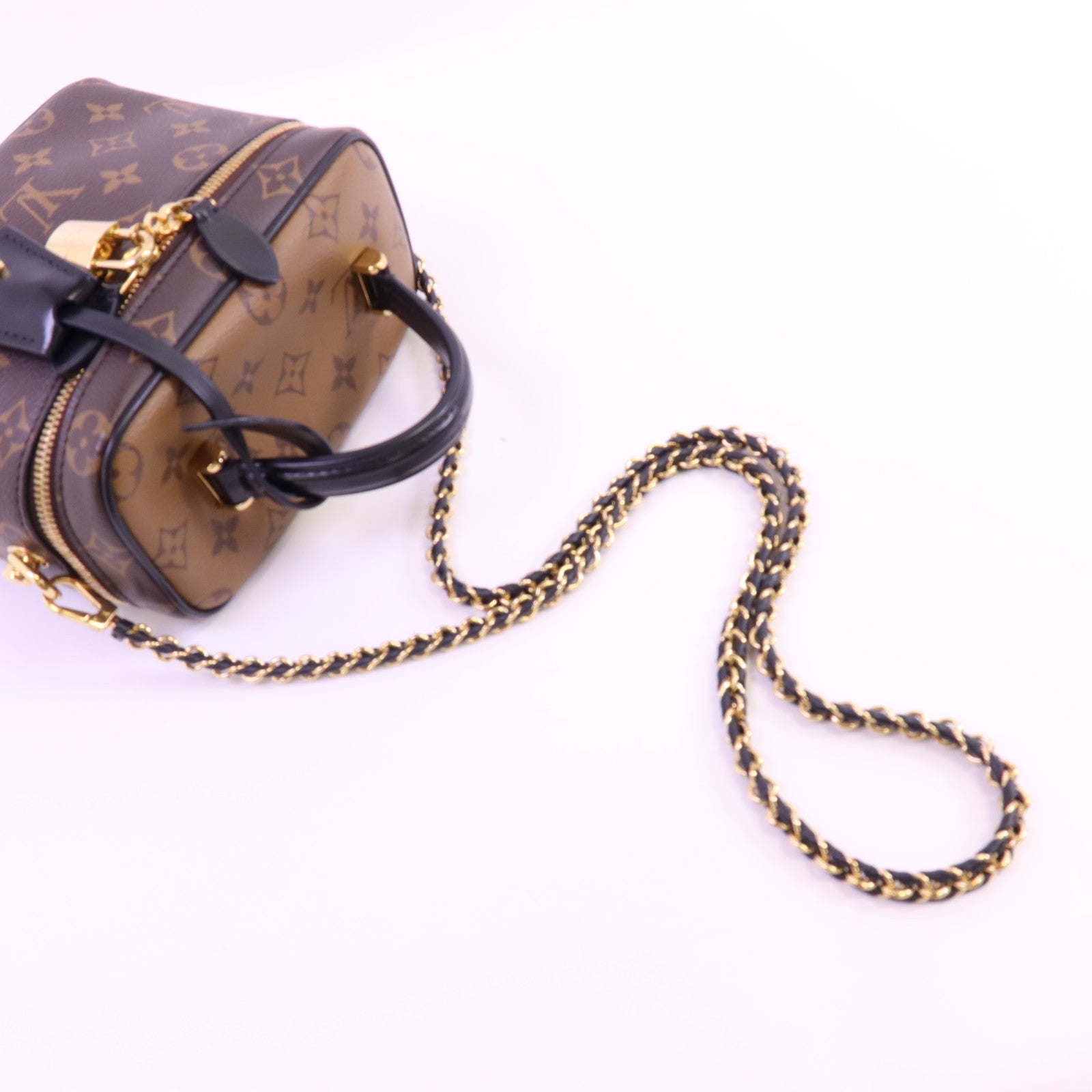 LOUIS VUITTON 【激減優惠】Monogram Reverse Vanity PM金扣鏈帶手挽肩背兩用袋