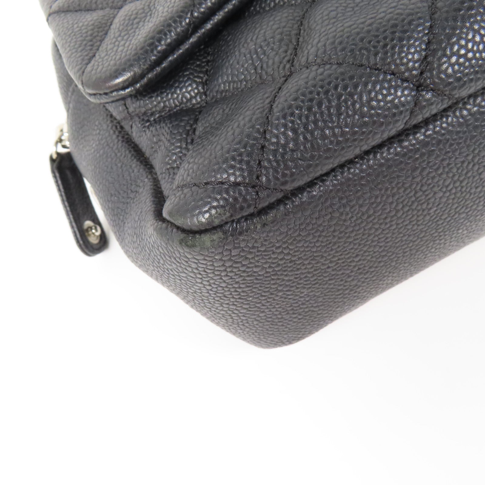 CHANEL 牛皮皮革Flap Bag銀扣鏈帶肩背袋