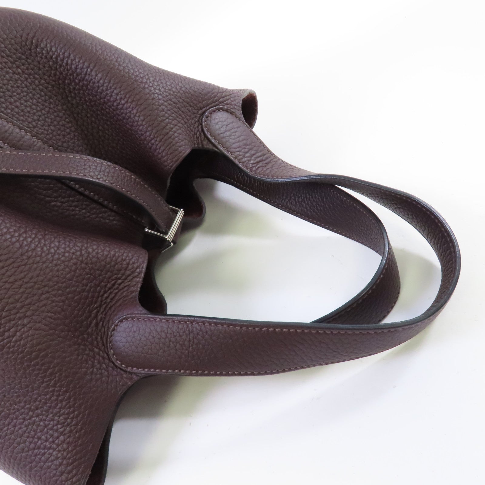 HERMES Clemence皮革Picotin MM Tote Bag銀扣手挽袋Rouge Sellier/馬鞍紅色