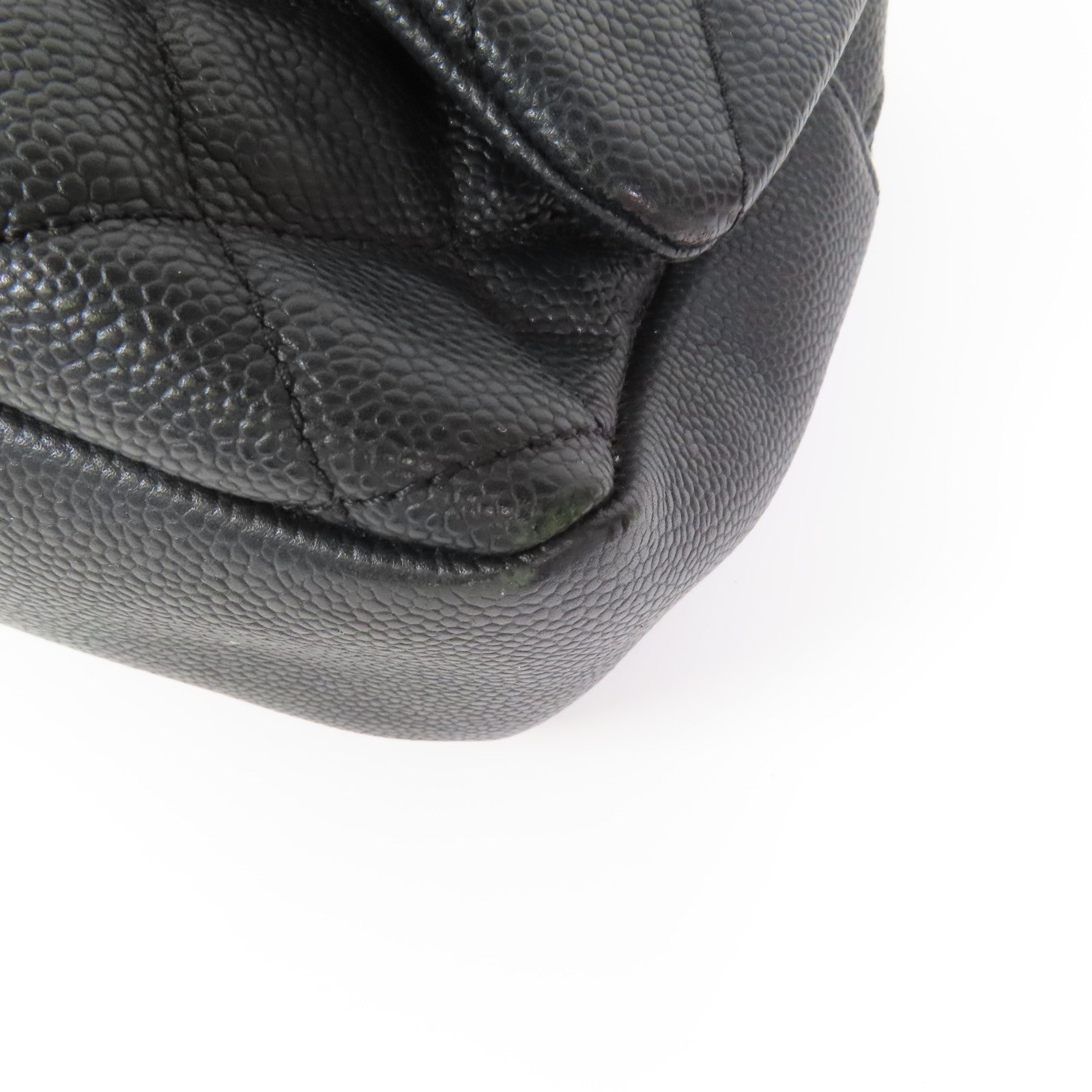 CHANEL 牛皮皮革Flap Bag銀扣鏈帶肩背袋