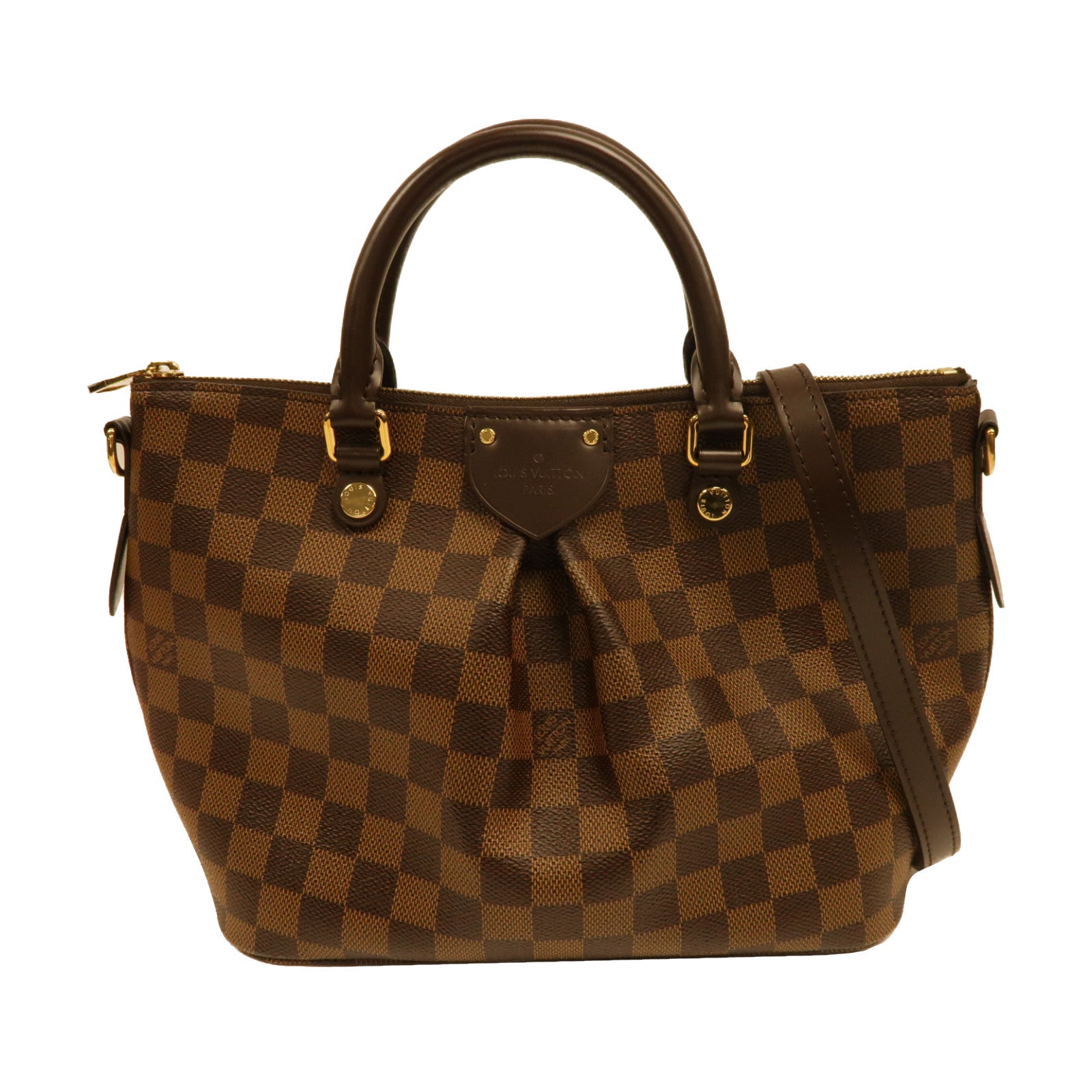 LOUIS VUITTON Damier Siena MM金扣手挽肩背兩用袋啡色