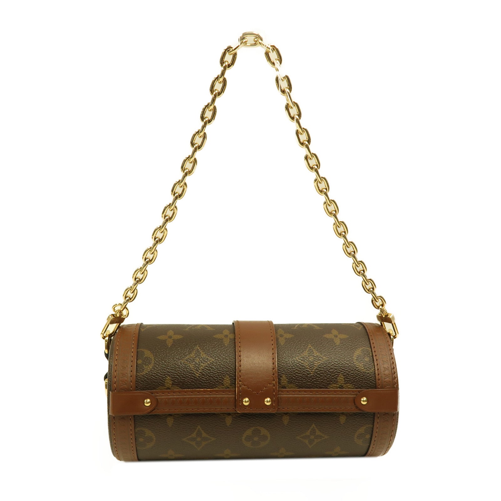 LOUIS VUITTON Monogram Papillon Trunk金扣手挽肩背兩用袋棕色