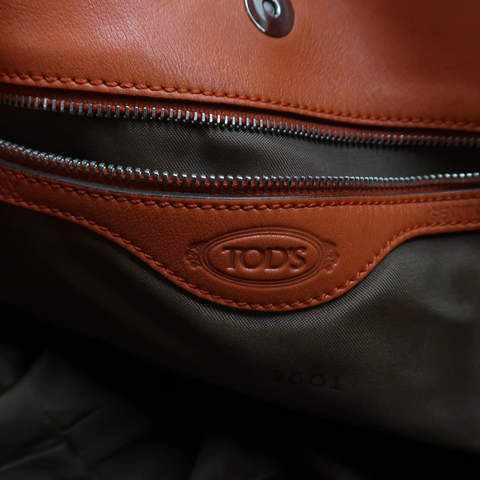 TOD'S (PRICE DOWN) SHW Hand Bag Calfskin Leather Orange