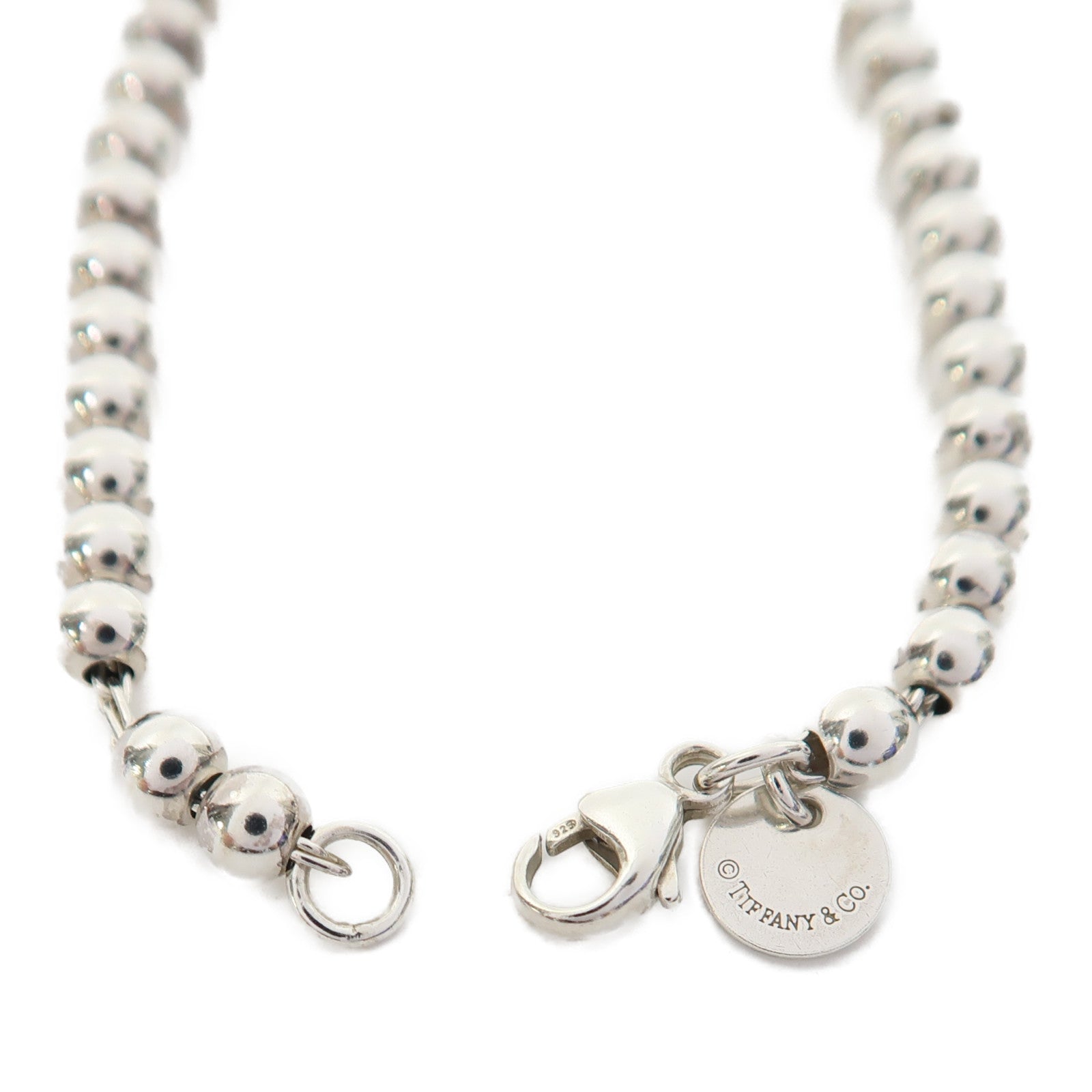 TIFFANY＆CO 925純銀Heart Tag Bead Bracelet手鏈