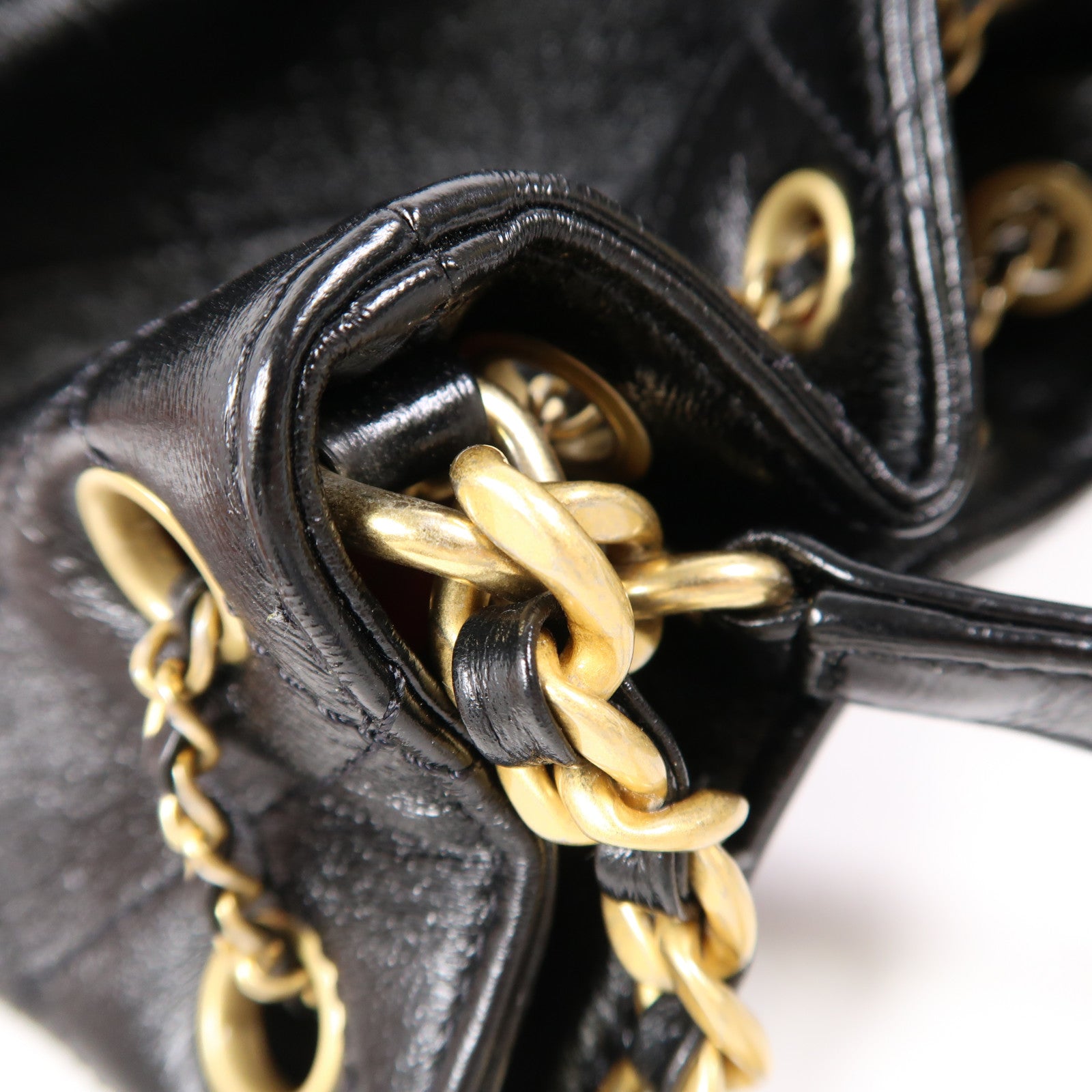 CHANEL 牛皮皮革Bucket Bag金扣手挽肩背兩用袋
